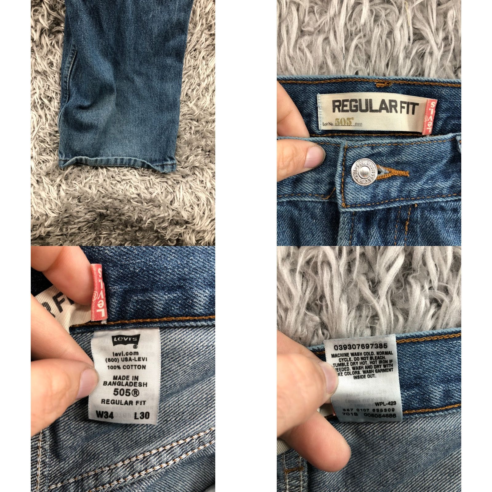 Levi's Levi's 505 Jeans Regular Size 34x30 Mens Mid Rise Medium Wash Blue Straight Size US 34 / EU 50 - 8 Thumbnail