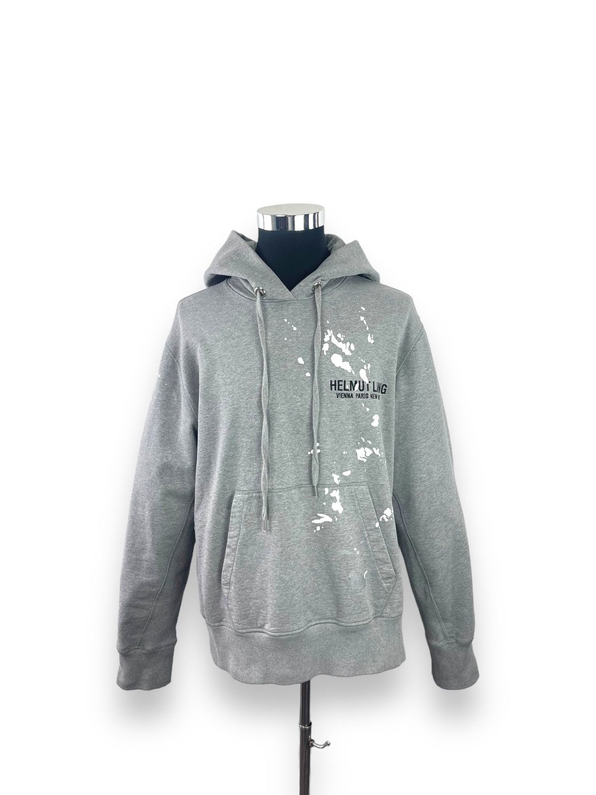 image of Helmut Lang Colour Splash Hoodie in Grey, Men's (Size XL)