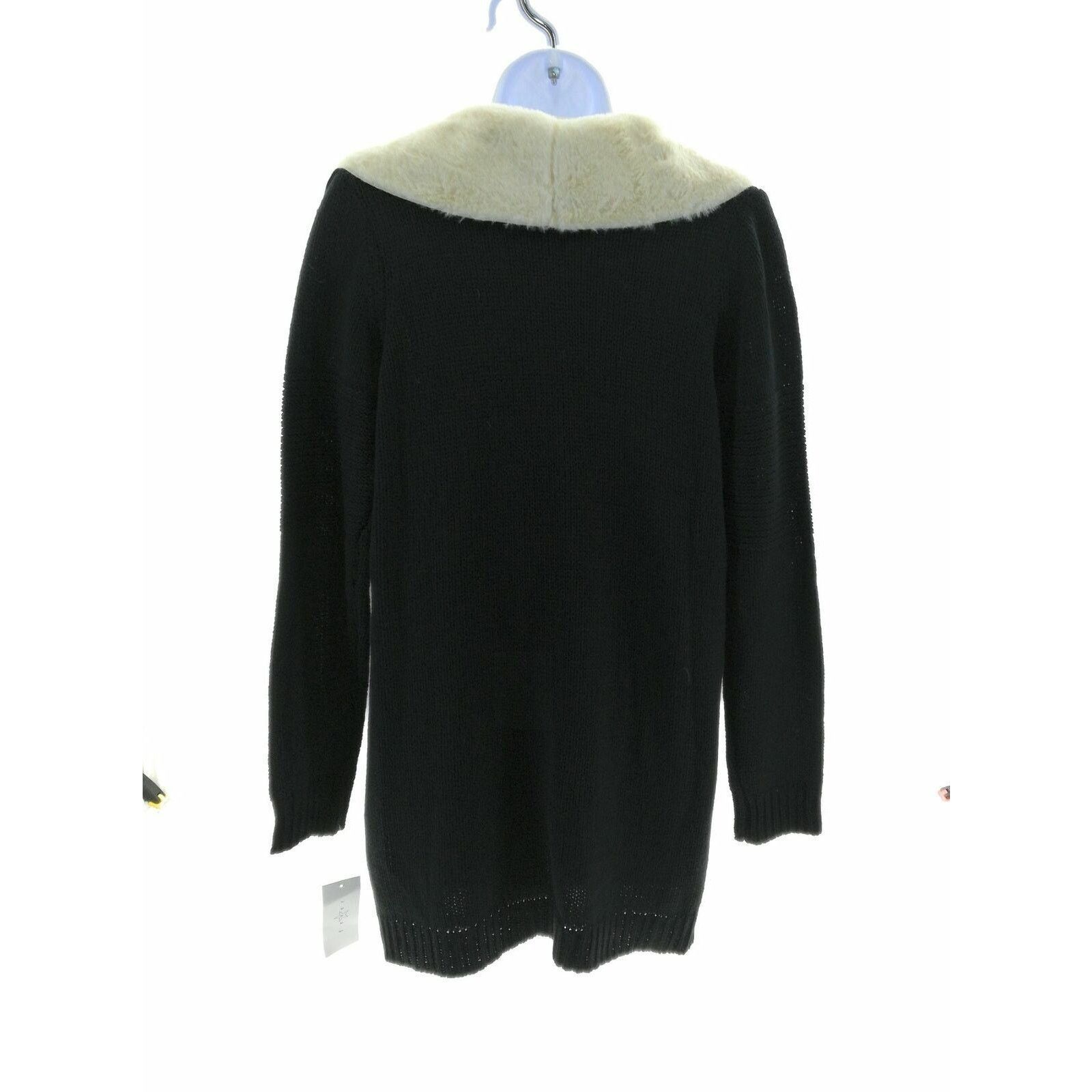 Other Fever Black and Ivory Faux Leather Sweater Cardigan - Medium Size M / US 6-8 / IT 42-44 - 6 Thumbnail