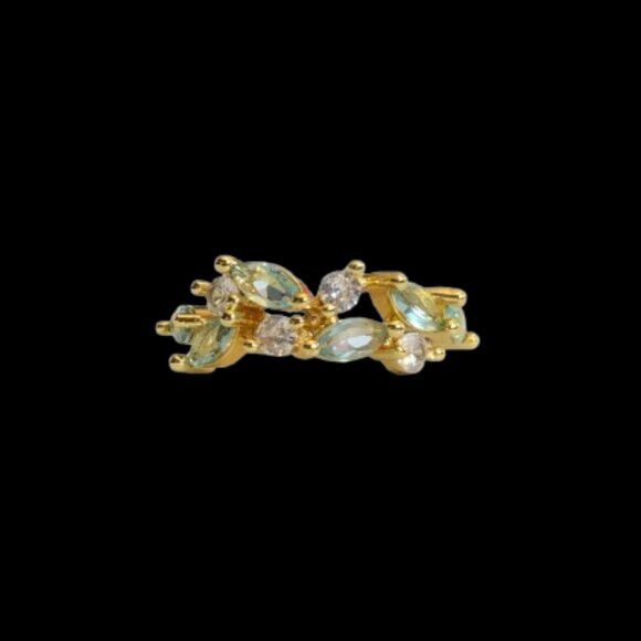 Handmade 18kt Yellow Gold Plated CZ Ring Size ONE SIZE - 1 Thumbnail