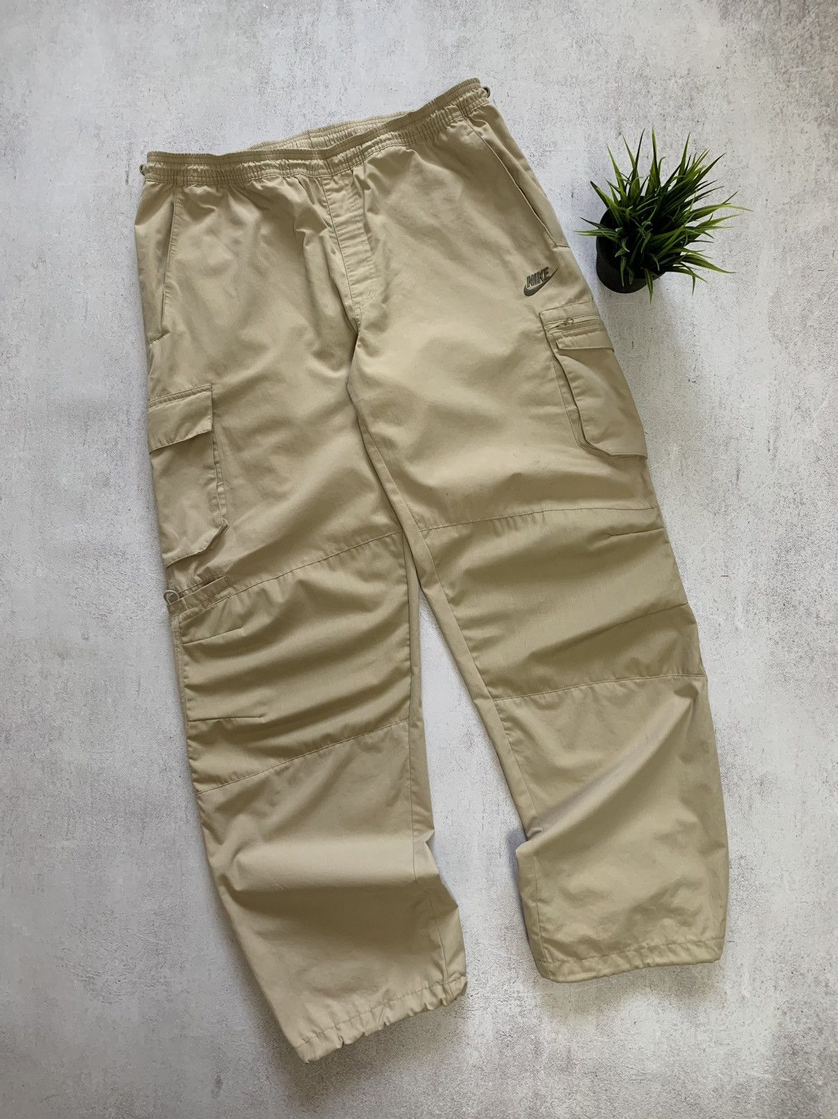 Nike × Vintage Vintage Nike Pants Track Cargo Nylon Baggy Double Knee 90s Size US 36 / EU 52 - 1 Thumbnail
