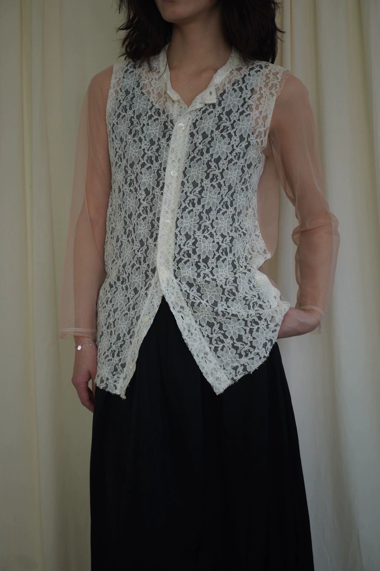 Comme des Garcons cdg tricot 2013ss pink tulle lace vintage top M Size M / US 6-8 / IT 42-44 - 7 Thumbnail