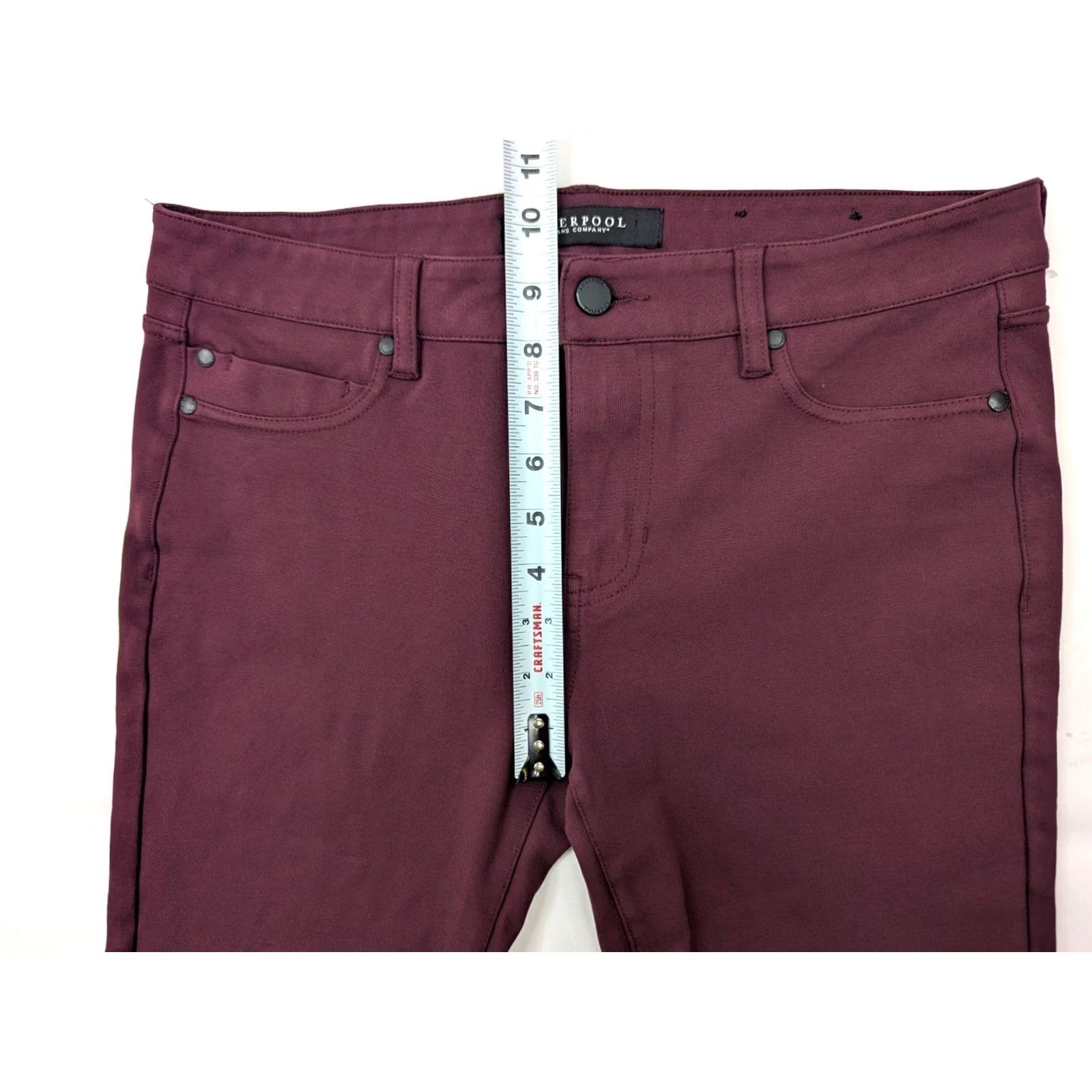 Vintage Liverpool Jeans The Ankle Skinny Jeans Women 8 Red Wine Stretch 30x27 5-Pocket Denim High Rise Skinny 30 in Belt Loops Women Size 30" / US 8 / IT 44 - 5 Thumbnail