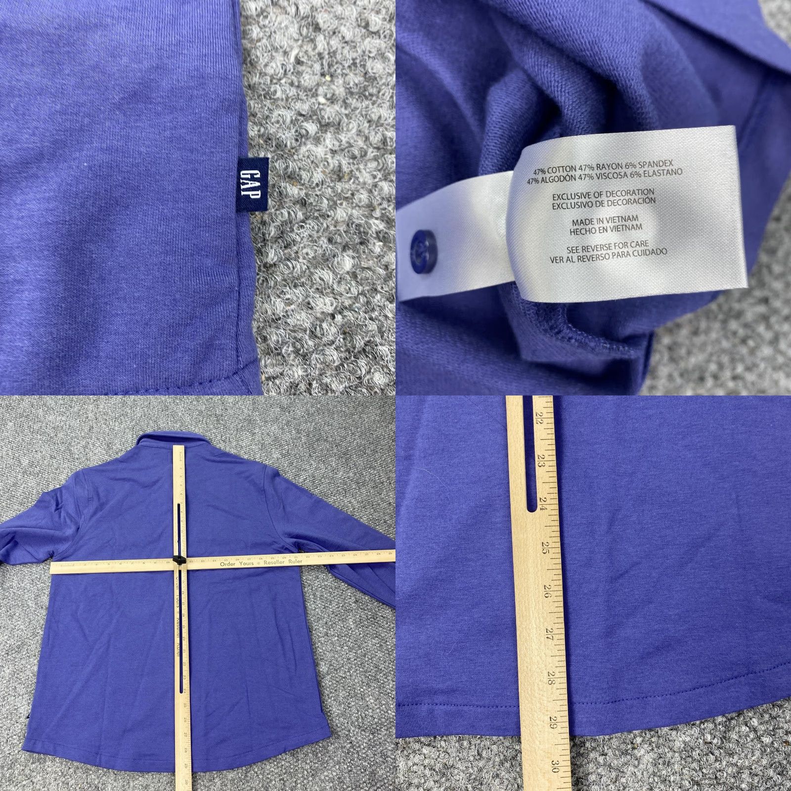 Gap GAP Shirt Mens Medium Blue Long Sleeve Button-Up Knit Utility Pockets Stretch Size US M / EU 48-50 / 2 - 8 Thumbnail