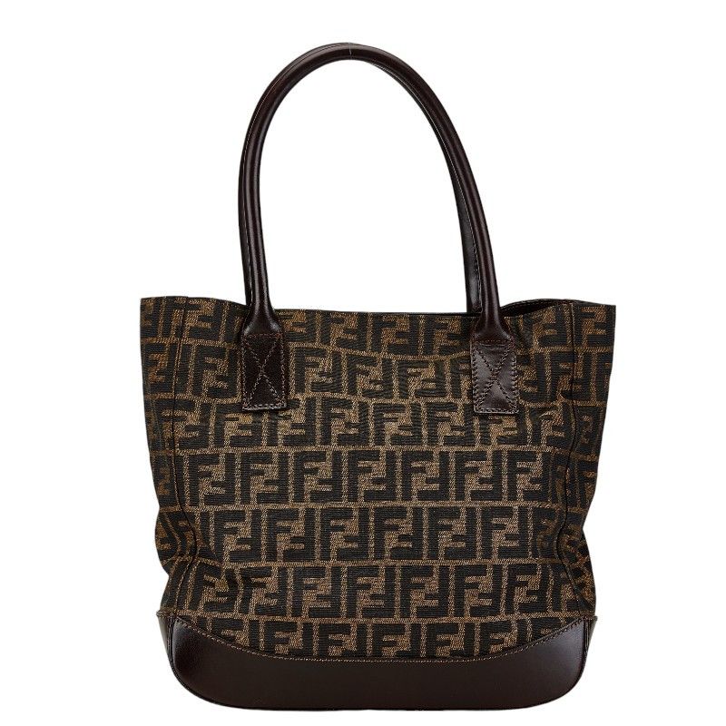 Fendi Fendi Fendi Zucca Canvas Leather Tote Bag Canvas Tote Bag in Very Good Condition Size ONE SIZE - 1 Thumbnail