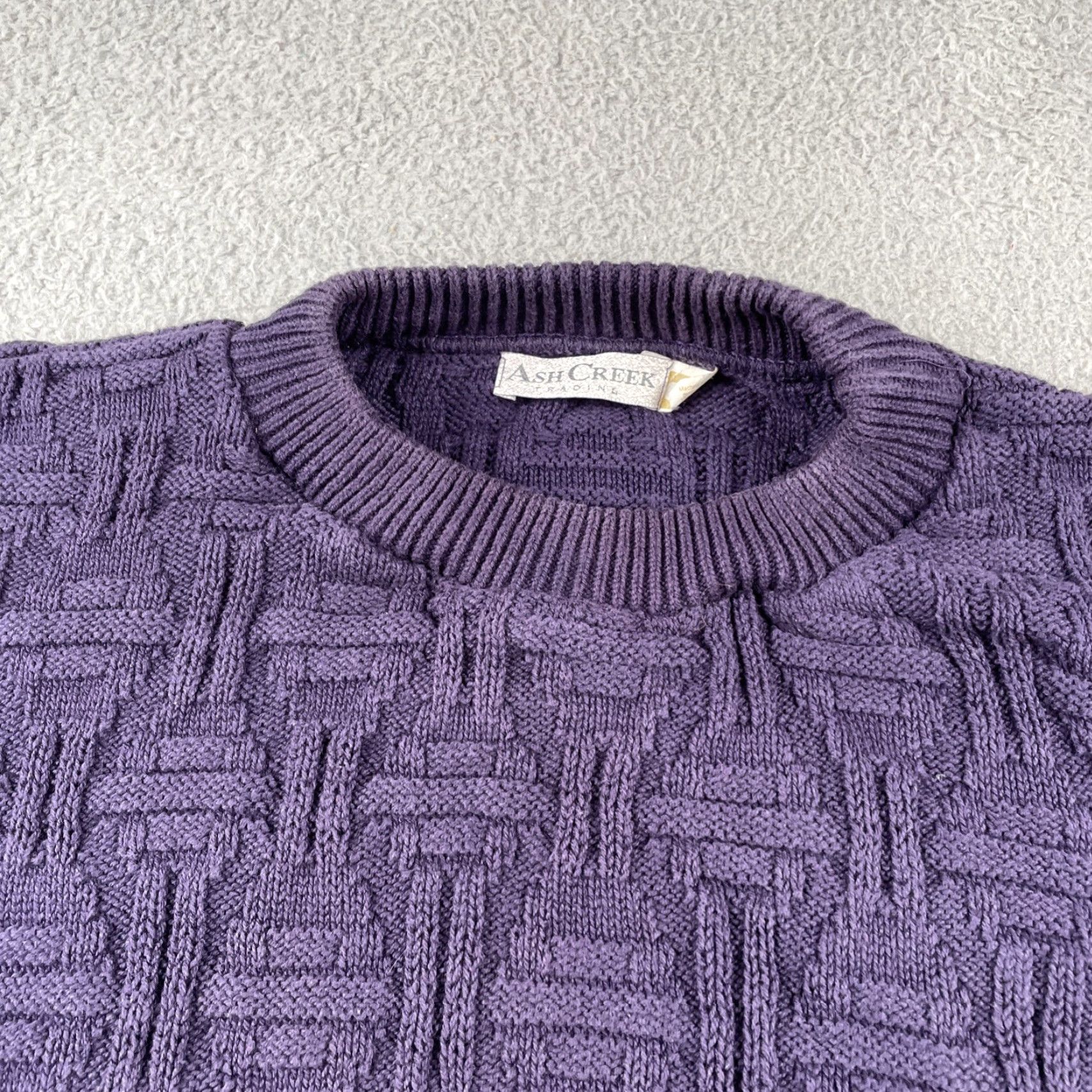 ASH VINTAGE Ash Creek Trading Knit Sweater XL Knit Cotton Purple Mens 90s USA Size US XL / EU 56 / 4 - 5 Thumbnail