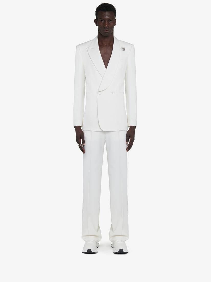 Alexander McQueen o1w1db10925 Wide Leg Trousers in White Size US 36 / EU 52 - 2 Thumbnail