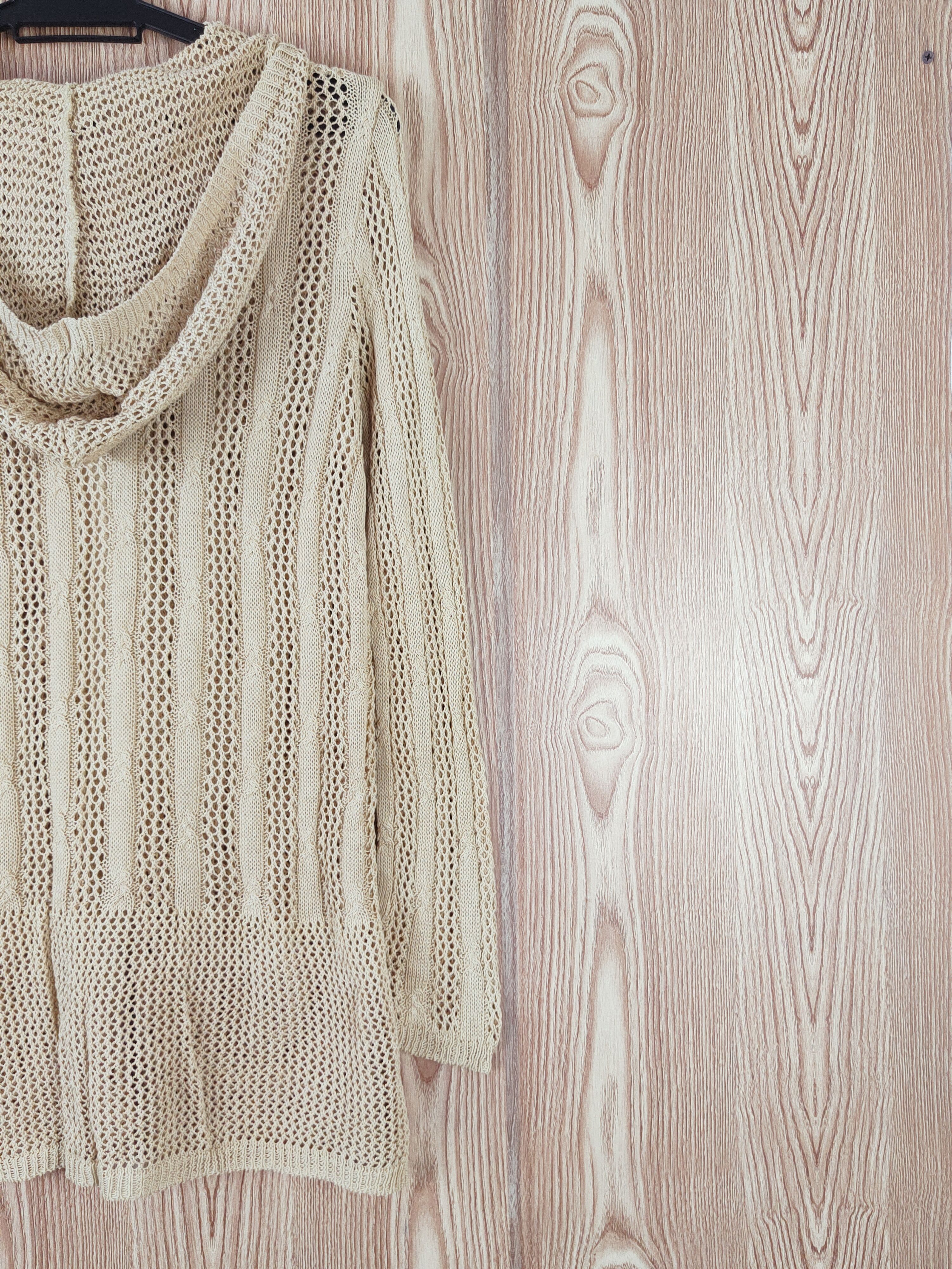 Aran Isles Knitwear Cosmo Polaris Crochet Meshnet Hoodie Knitwear Cardigan #W683 Size M / US 6-8 / IT 42-44 - 9 Thumbnail
