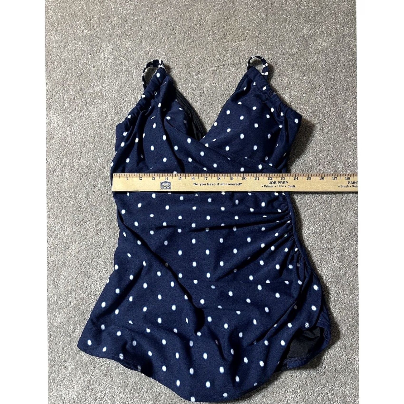 Vintage VINTAGE Gabar One Piece Swimsuit 12 Polka Dot Ruched Pinup Retro Coastal Classic Beach Women XXL? Size ONE SIZE - 6 Thumbnail