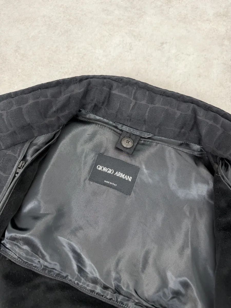 Giorgio Armani Giorgio Armani Crocodile Effect Black Wool & Silk Trench Coat Size US M / EU 48-50 / 2 - 7 Thumbnail