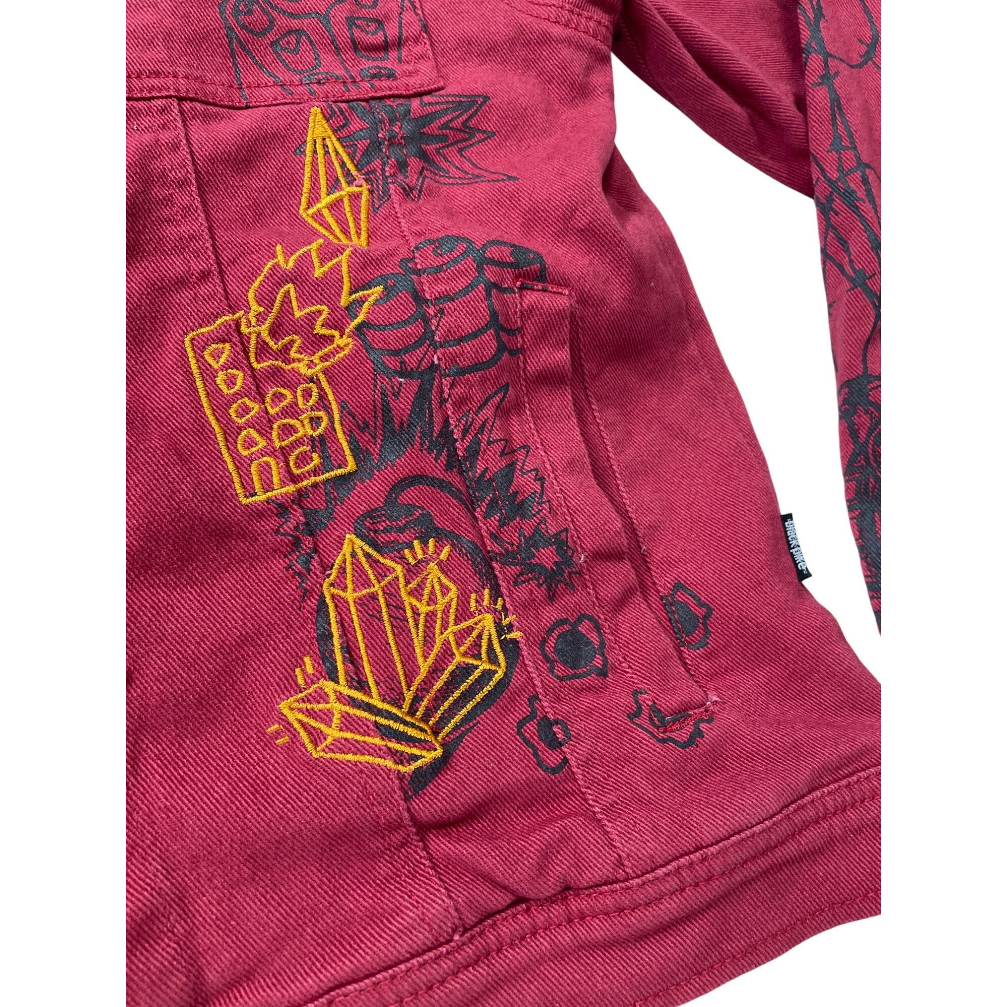 Other Black Pike Womens Red Denim embroided graphic jacket size M Size M / US 6-8 / IT 42-44 - 2 Thumbnail