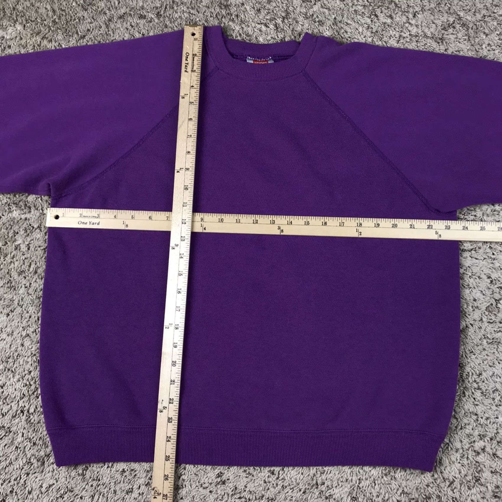 Hanes VINTAGE Hanes Purple Raglan Crewneck Sweatshirt Womens XL 90s Made USA Size XL / US 12-14 / IT 48-50 - 5 Thumbnail