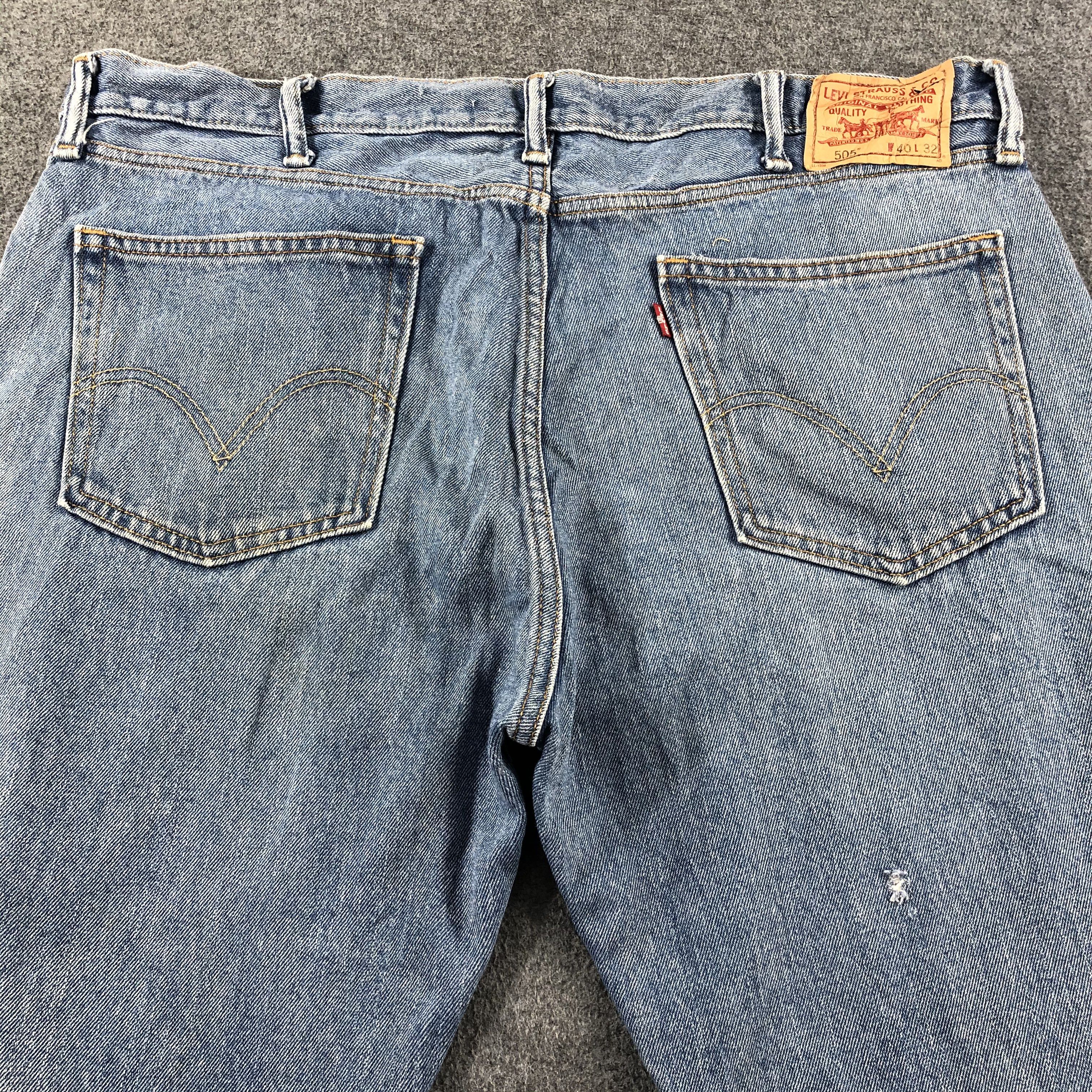 Levi's Vintage Blue Wash Levis 505 Jeans-J2588 Size US 42 / EU 58 - 4 Thumbnail