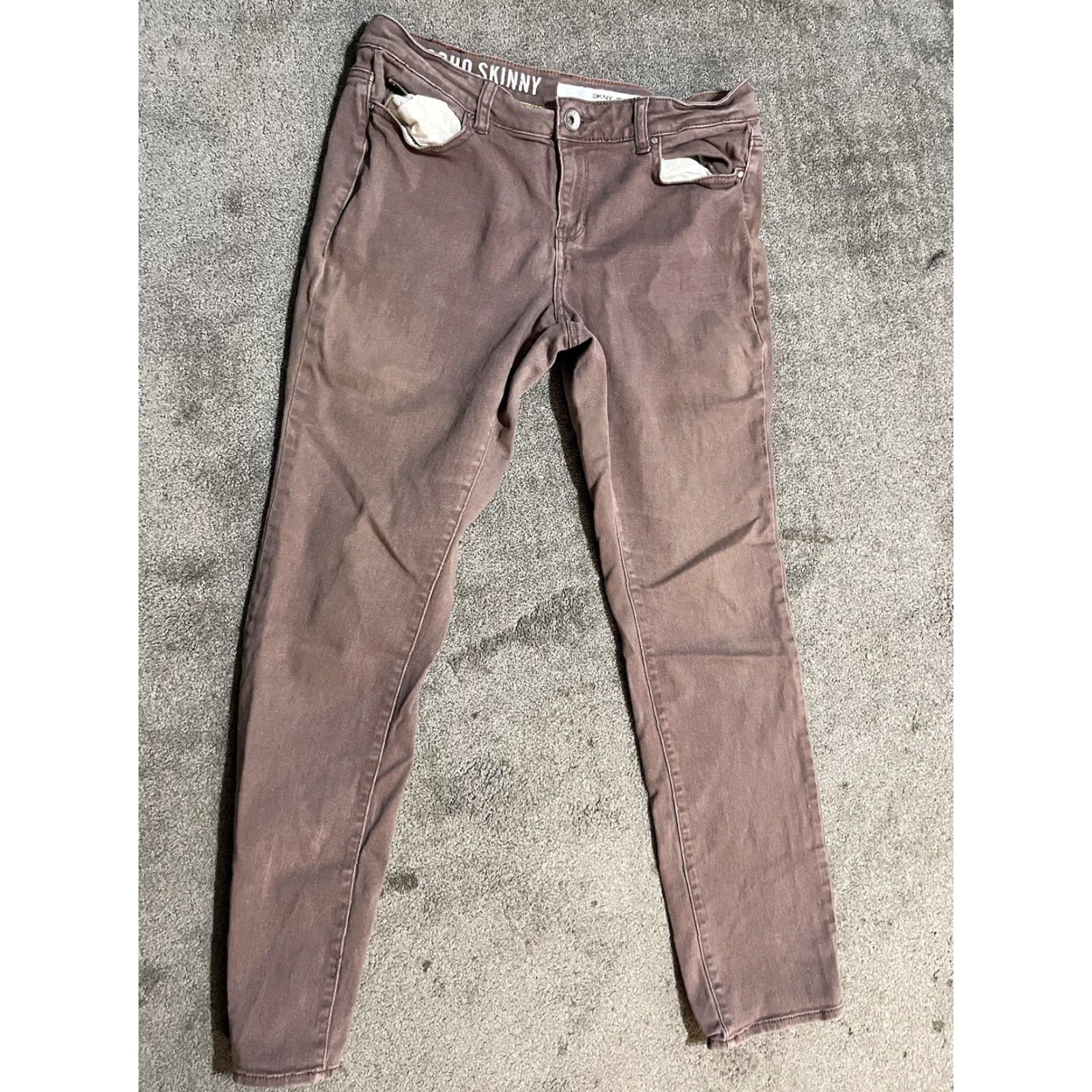 DKNY DKNY Jeans Soho Skinny Pink Jeans - Size 10 Regular Inseam 30 in Rise 9 in Denim Cotton Spandex 5-Pocket Womens" Size 32" / US 10 / IT 46 - 3 Thumbnail