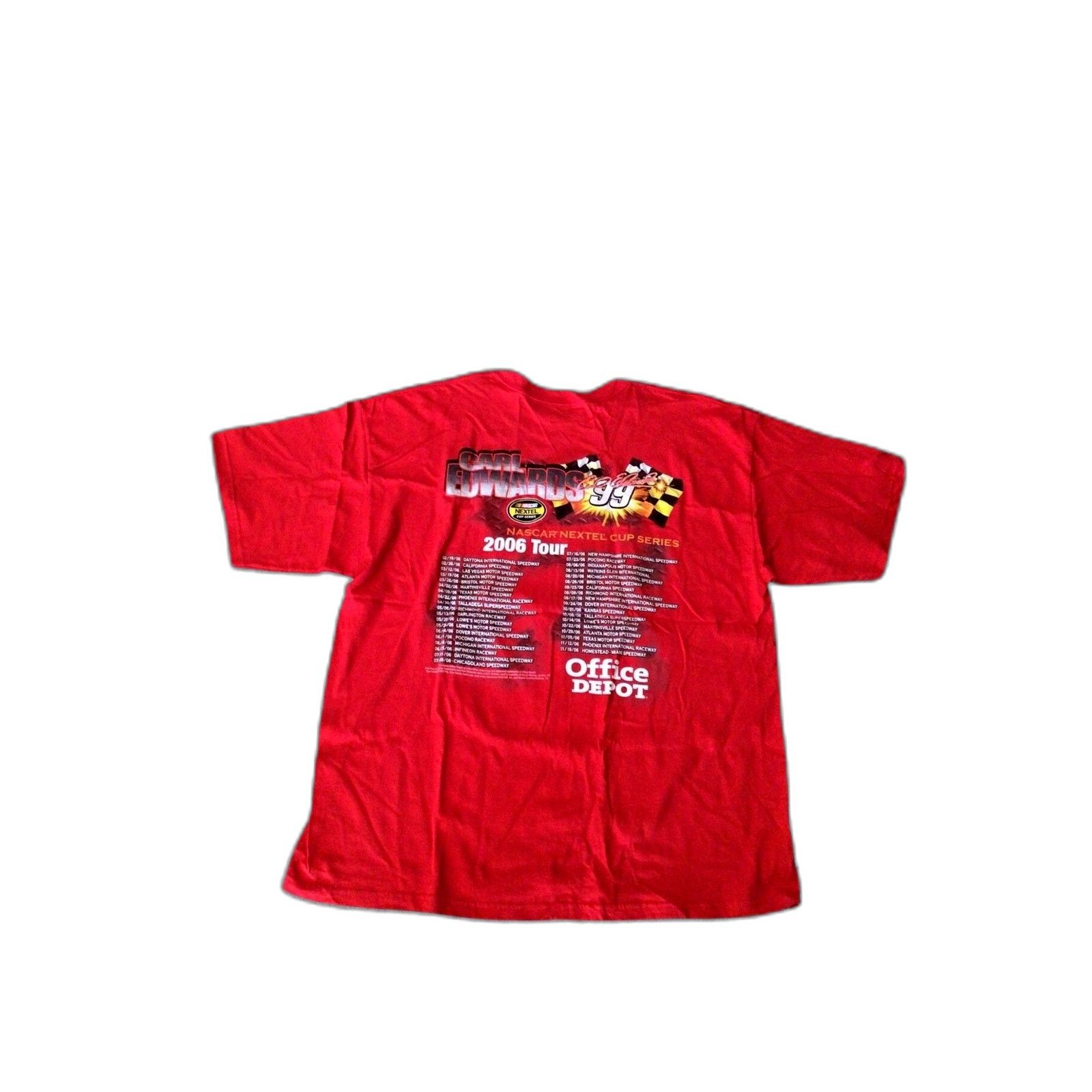 Vintage 2006 Carl Edwards NASCAR Office Depot T Shirt Size US L / EU 52-54 / 3 - 4 Thumbnail