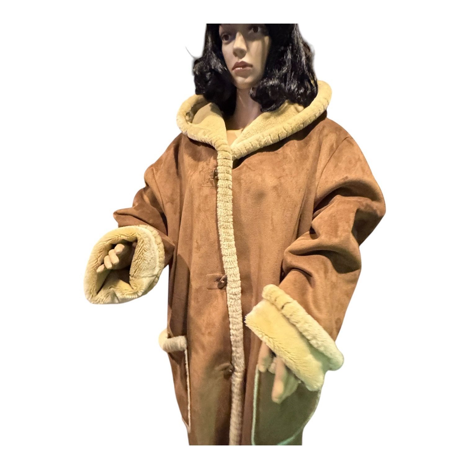 Jones New York Faux Suede fur lined hooded Jones New York coat toggle close Size XXL / US 16-18 / IT 52-54 - 10 Thumbnail