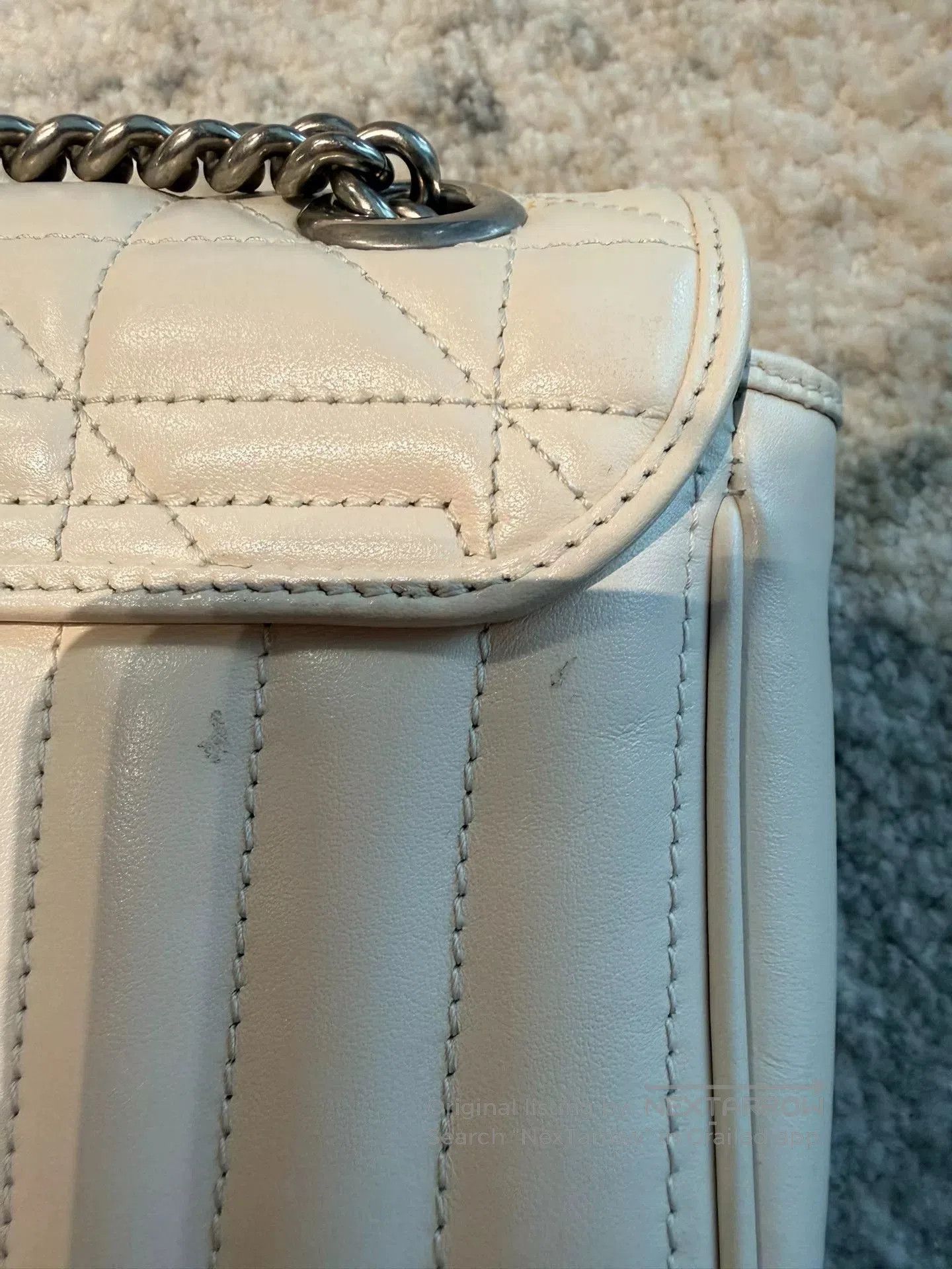 Gucci gucci marmont white chain bag with silver gg. Size ONE SIZE - 6 Thumbnail