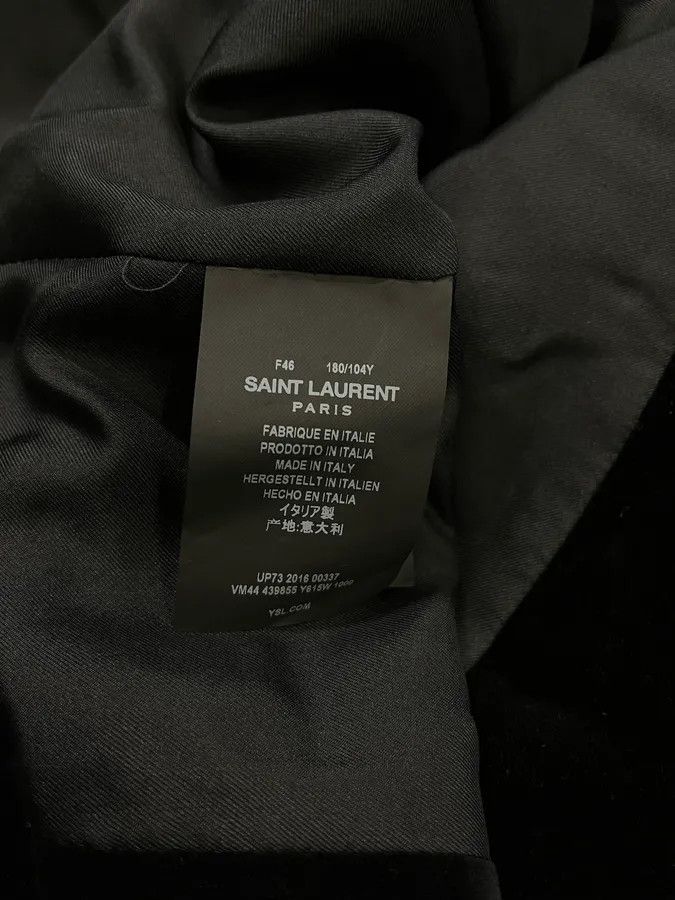 Saint Laurent Paris AW2016 Saint Laurent Officer Gold Buttons Black Velvet Jacket Size M / US 6-8 / IT 42-44 - 10 Thumbnail
