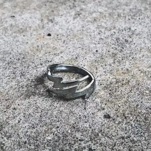 Handmade × Jewelry × Vintage Silver Lightning Ring Size ONE SIZE - 3 Thumbnail