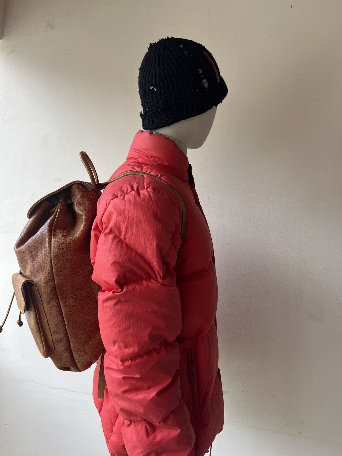 Leather Vintage L’ Homme Femme Leather Backpack Bag Size ONE SIZE - 5 Thumbnail