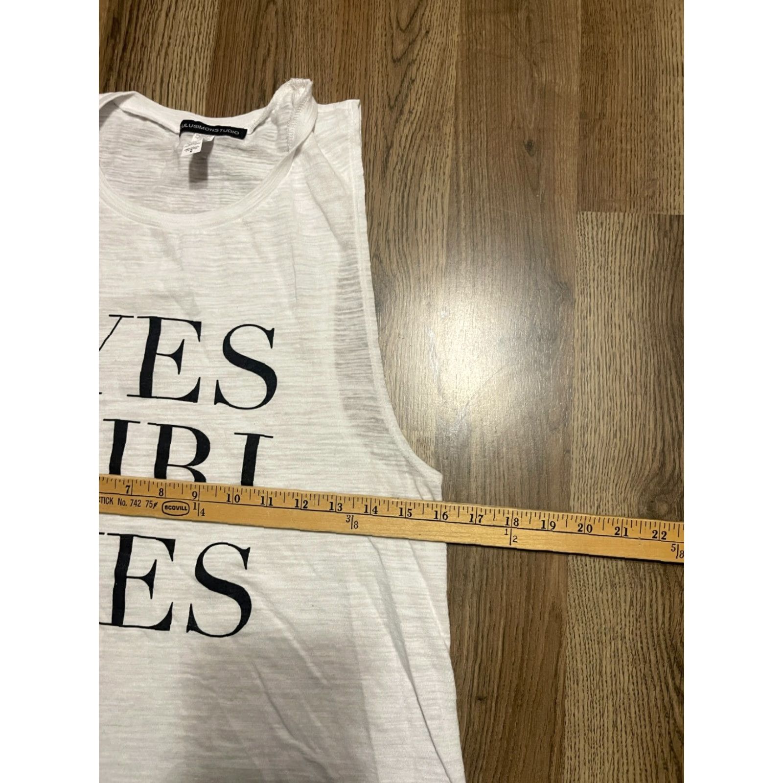 Vintage LULUSIMONSTUDIO Tank Top Womens Size M White YES GIRL YES Tank Top Shirt Womens M White LULUSIMONSTUDIO Size M / US 6-8 / IT 42-44 - 4 Thumbnail