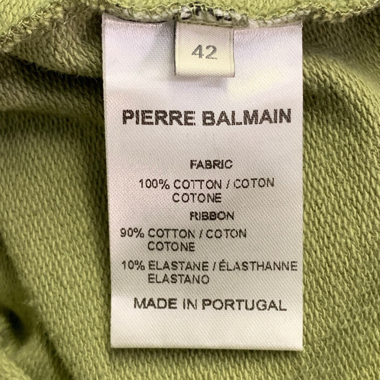 Balmain BALMAIN Green Sage Cotton Jersey Logo Crew Neck Pullover Size M / US 6-8 / IT 42-44 - 8 Thumbnail