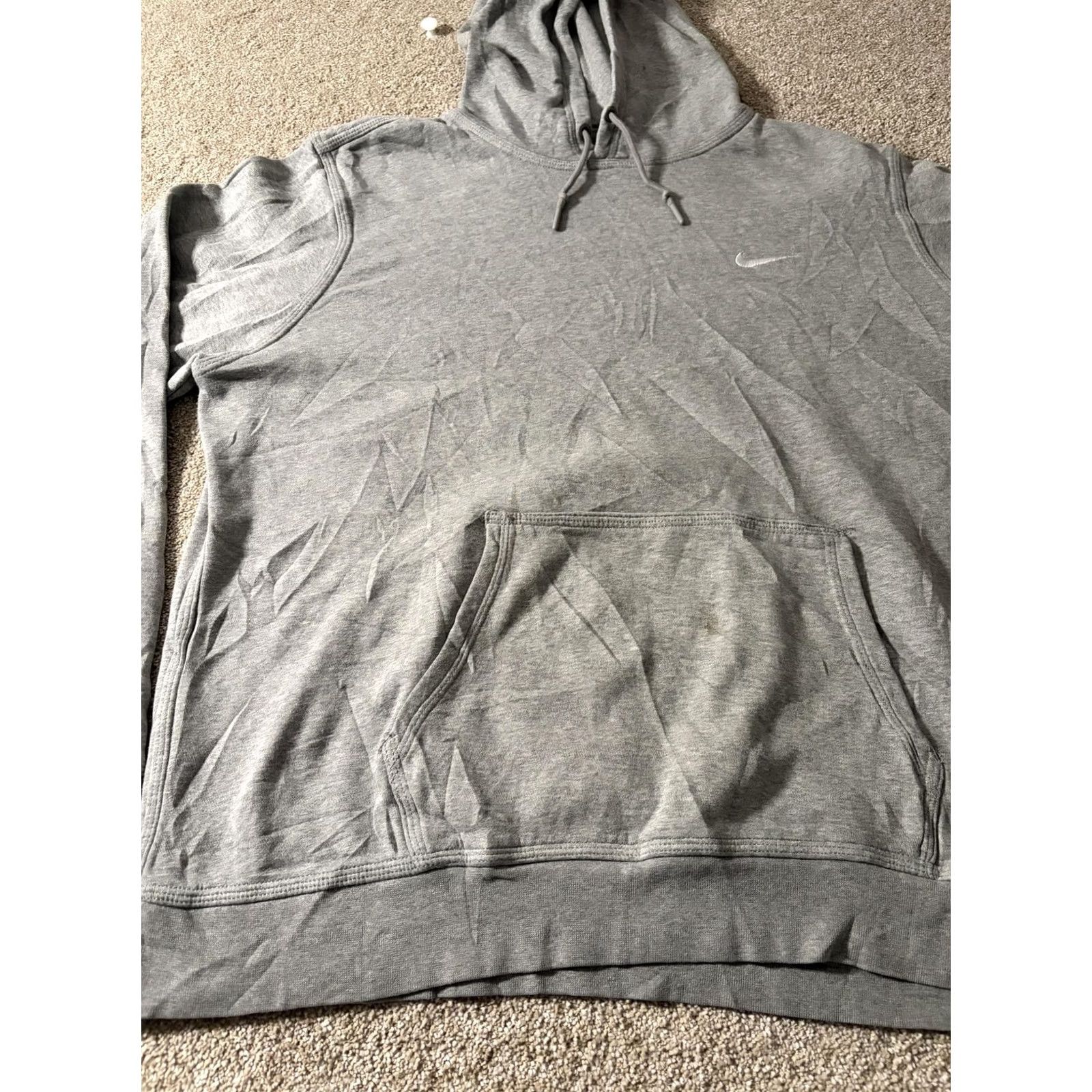 Nike Nike Hoodie Mens 2XL Gray Pullover Fleece Sweatshirt Swoosh Logo Kangaroo Pocket Crew Neck Long Sleeve Size US XXL / EU 58 / 5 - 3 Thumbnail
