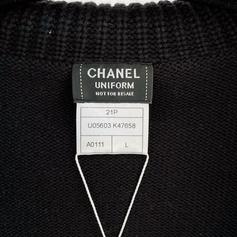 Chanel Chanel Black navy collar knitted cardigan jacket 2504-Nexta Size L / US 10 / IT 46 - 7 Thumbnail