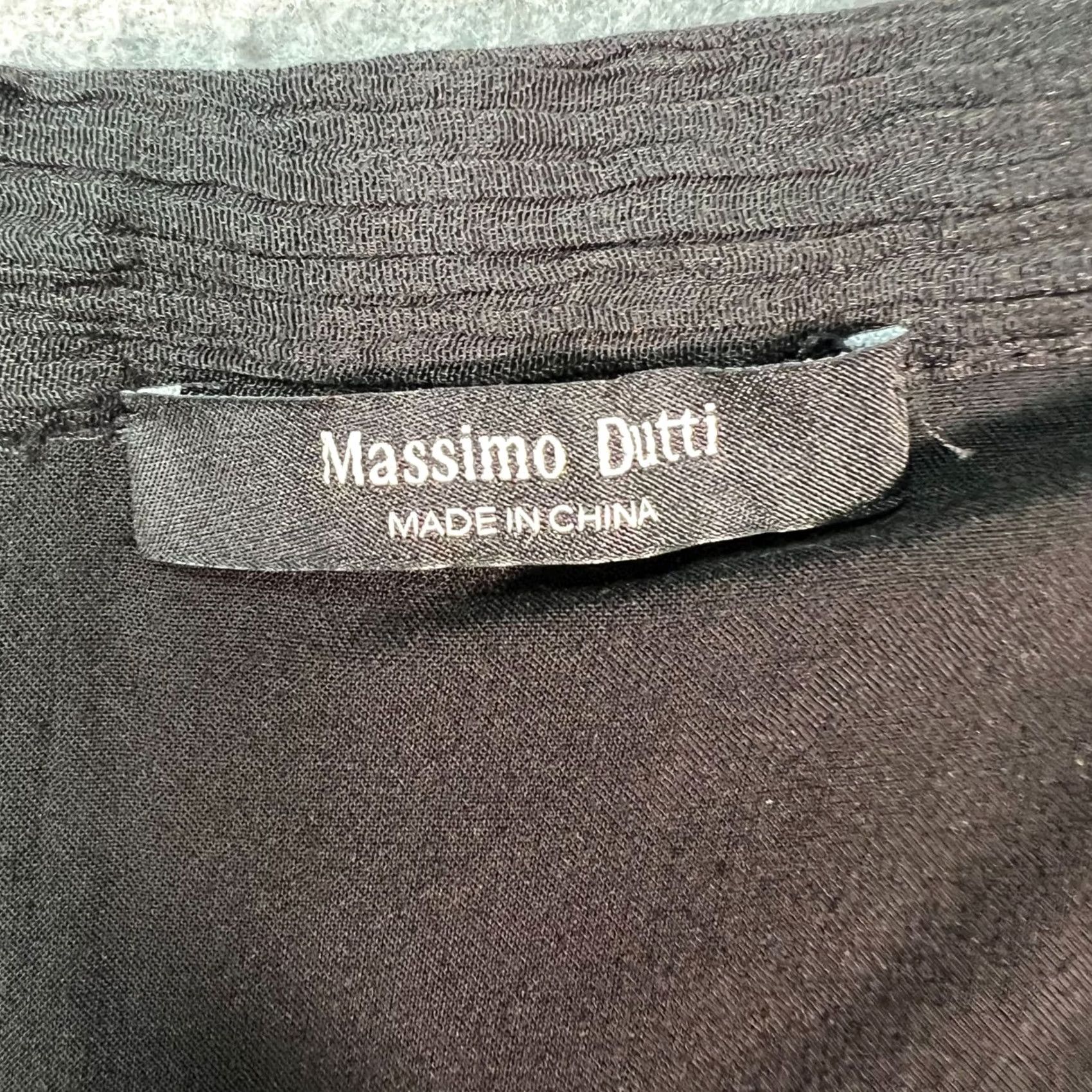 Massimo Dutti Massimo Dutti Skirt Womens 6 Black Crinkle Maxi A-Line Midi Lined Cotton Blend Casual Spring Summer Fall Womens Size 28" / US 6 / IT 42 - 3 Thumbnail