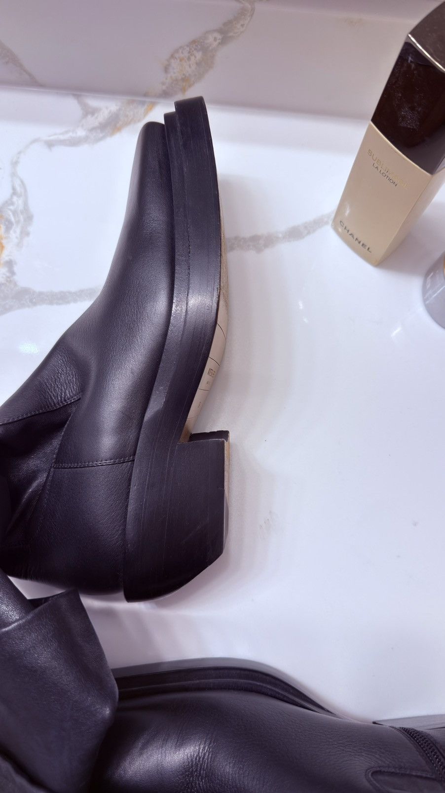 Bottega Veneta The Over the knee leather lean boot - black Size US 8.5 / IT 38.5 - 3 Thumbnail