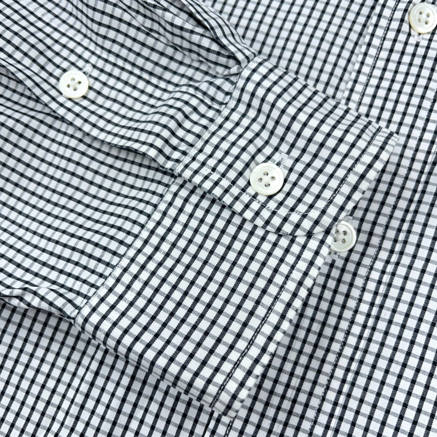 Ralph Lauren Ralph Lauren Shirt Men XL Black Button Up Blake Dress Two Ply Grid Check Poplin Size 46R - 5 Thumbnail