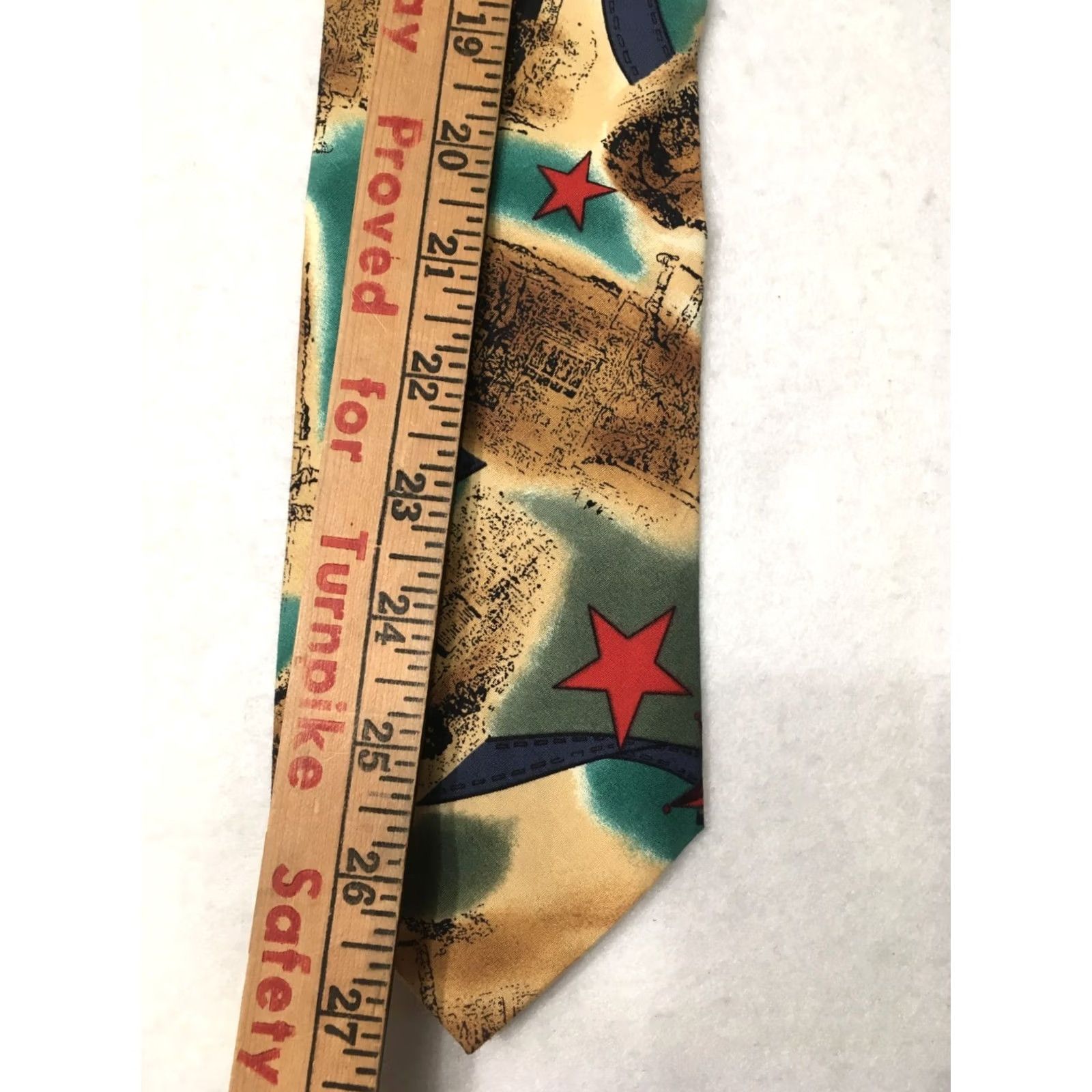 Vintage Structure Silk tie Men's Neck Novelty star horse history 100% Size ONE SIZE - 6 Thumbnail