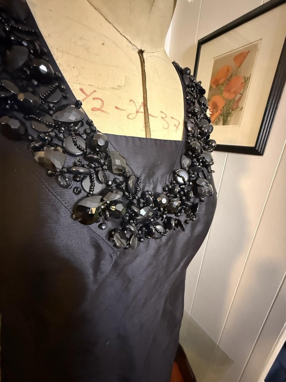Tory Burch Tory Burch Black Silk Dress with Jewelled Neckline Size 8 Size M / US 6-8 / IT 42-44 - 3 Thumbnail