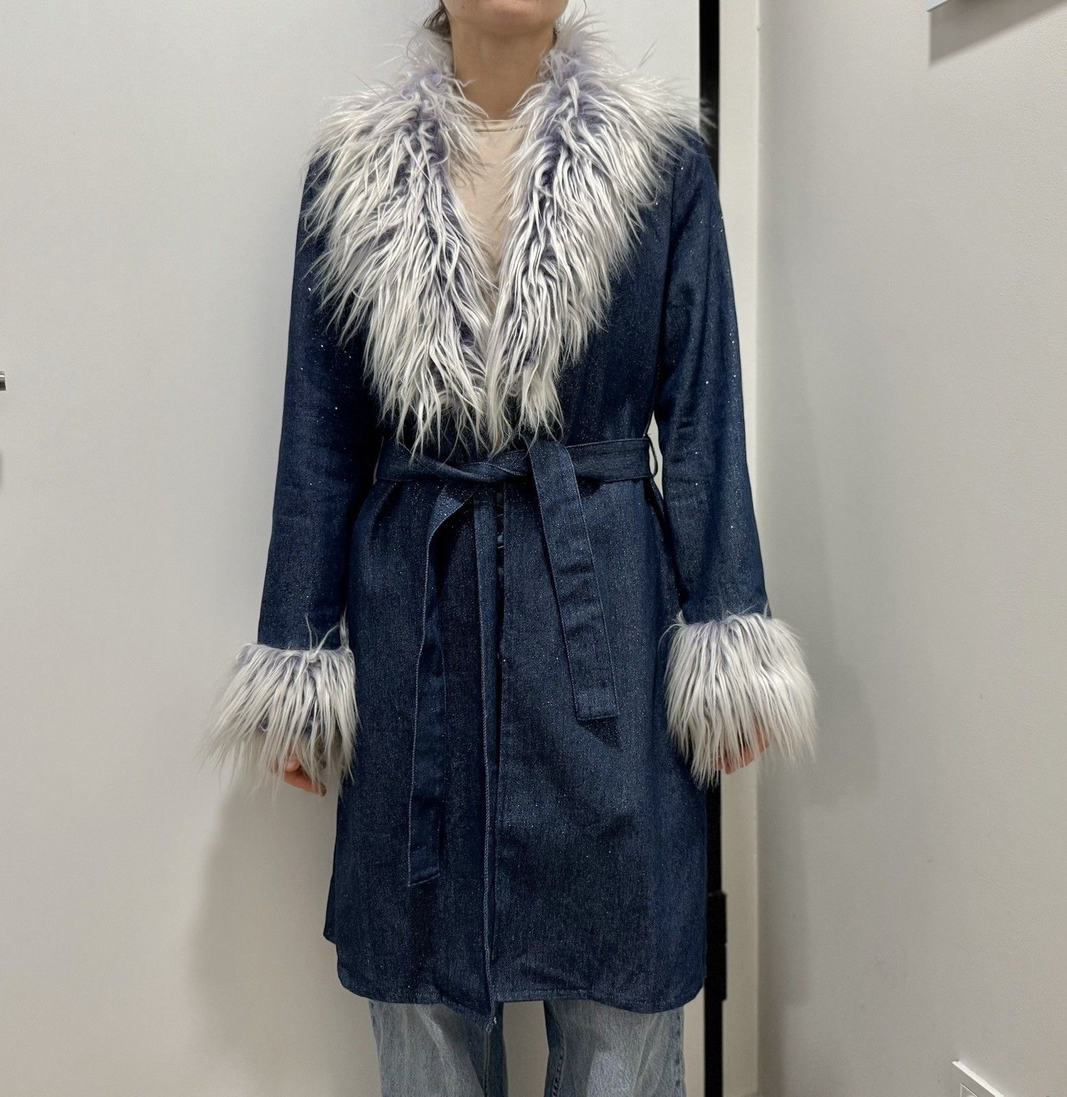 Dolls Kill Dolls Kill x Bratz Denim y2k Coat Faux Fur Trim Blue Size M Size M / US 6-8 / IT 42-44 - 2 Thumbnail