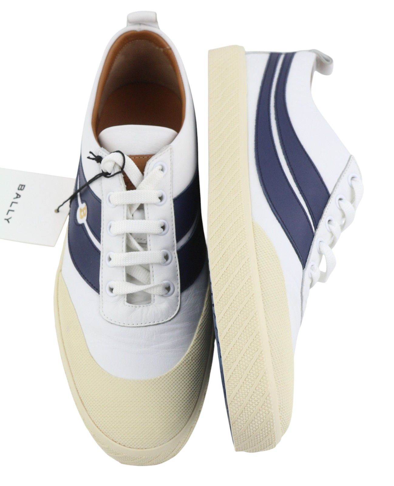 Bally SHENNON EU41 White Calfskin Leather Lace Sneakers 88407 Size US 10 / IT 40 - 6 Thumbnail