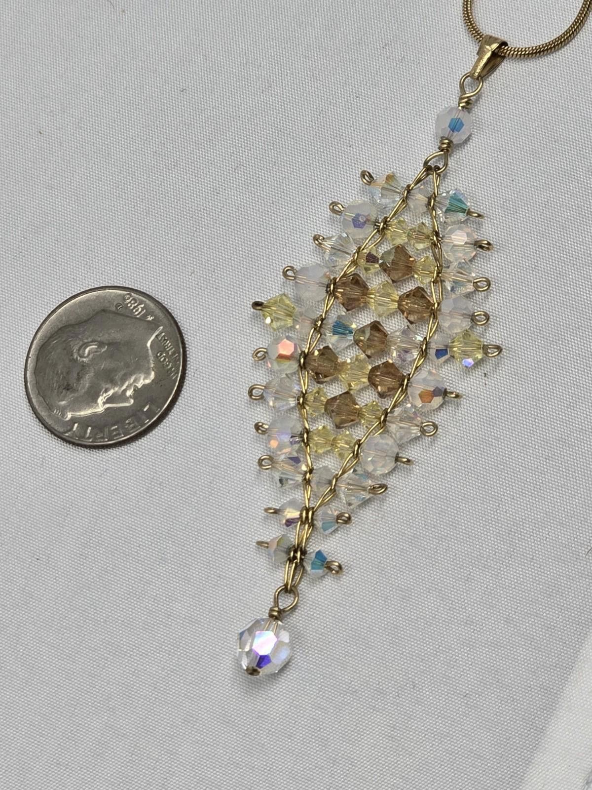 Other Holly Yashi 14K GF Necklace w/ Beaded Pendant 19.5" Cute Size ONE SIZE - 6 Thumbnail