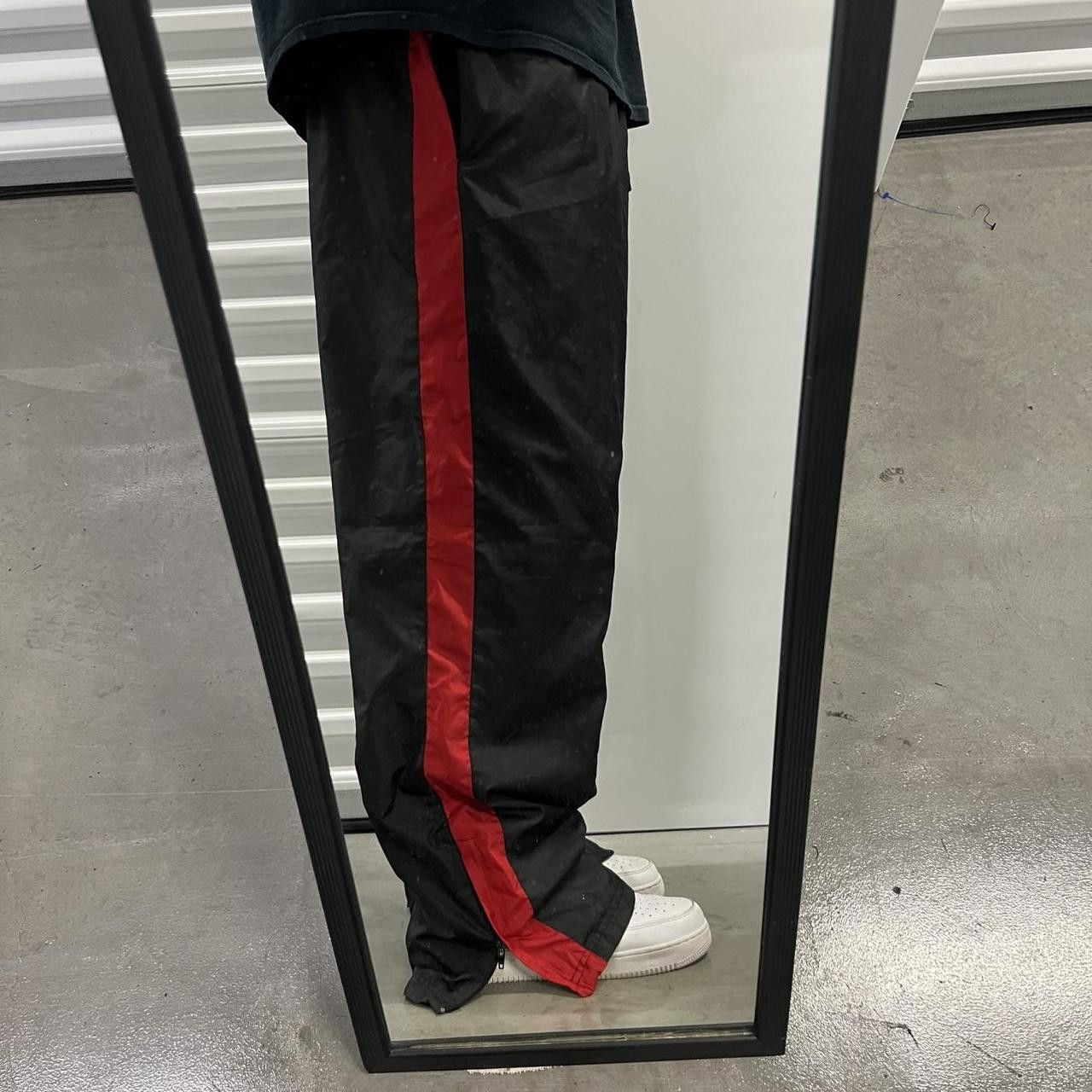 Japanese Brand × Vintage Crazy Vintage Y2K Baggy Black Striped Track pants! Size US 36 / EU 52 - 1 Thumbnail