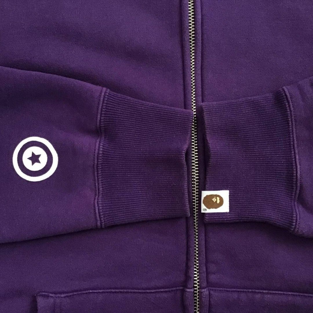 Bape BAPE Purple WGM shark full zip hoodie a bathing ape Size US L / EU 52-54 / 3 - 7 Thumbnail
