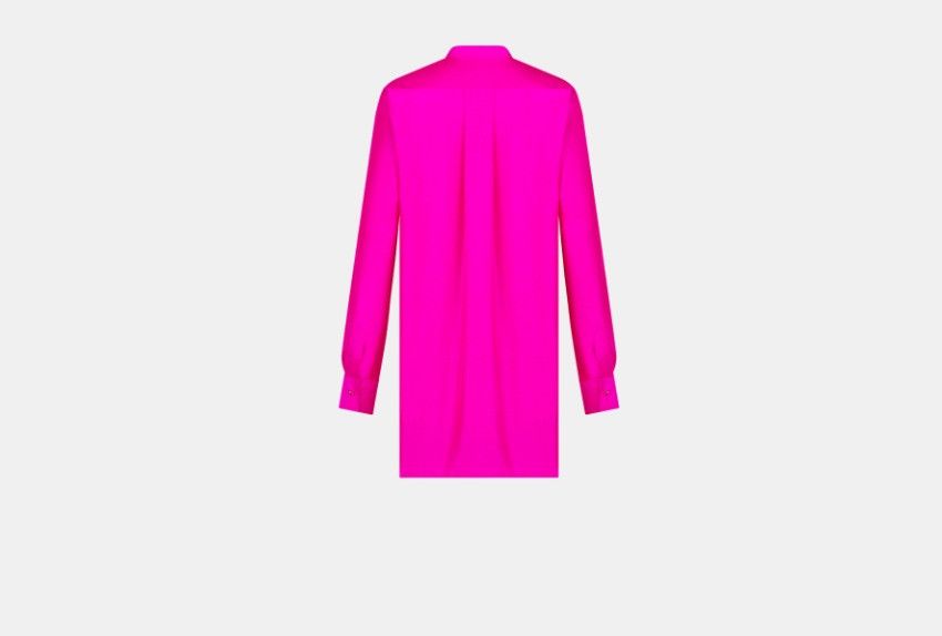 Dior o1w1db10824 Lightweight Silk Shantung Blouse in Fuchsia Size XS / US 0-2 / IT 36-38 - 2 Thumbnail
