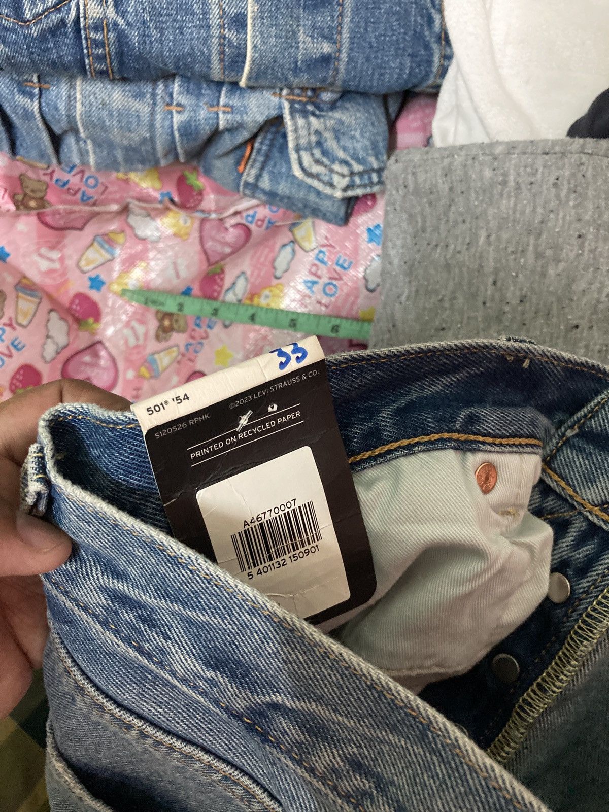 Distressed Levis 501 54 reproduction lot