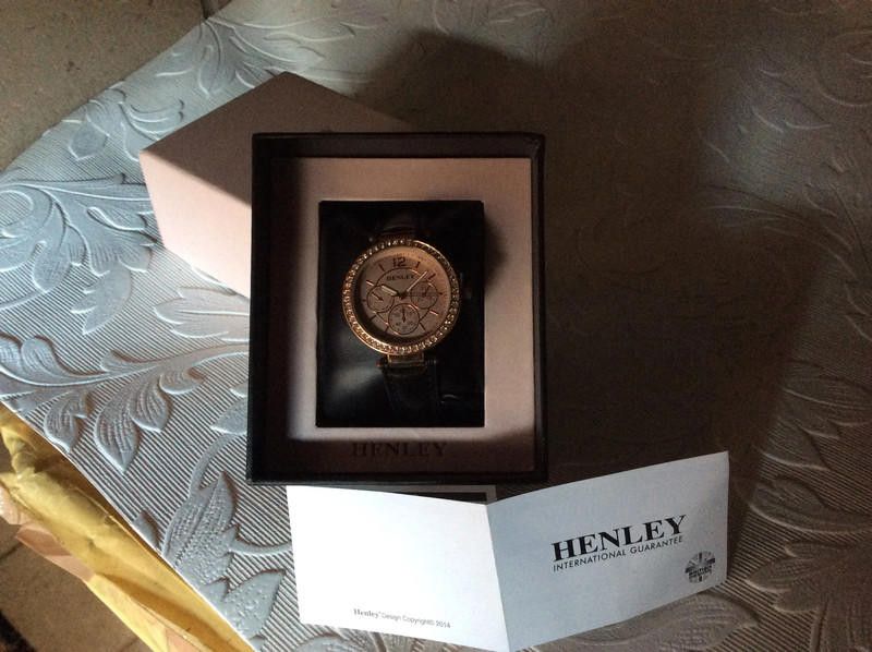 Other Henley ladies rose gold dial black leather strap watch Size ONE SIZE - 3 Thumbnail