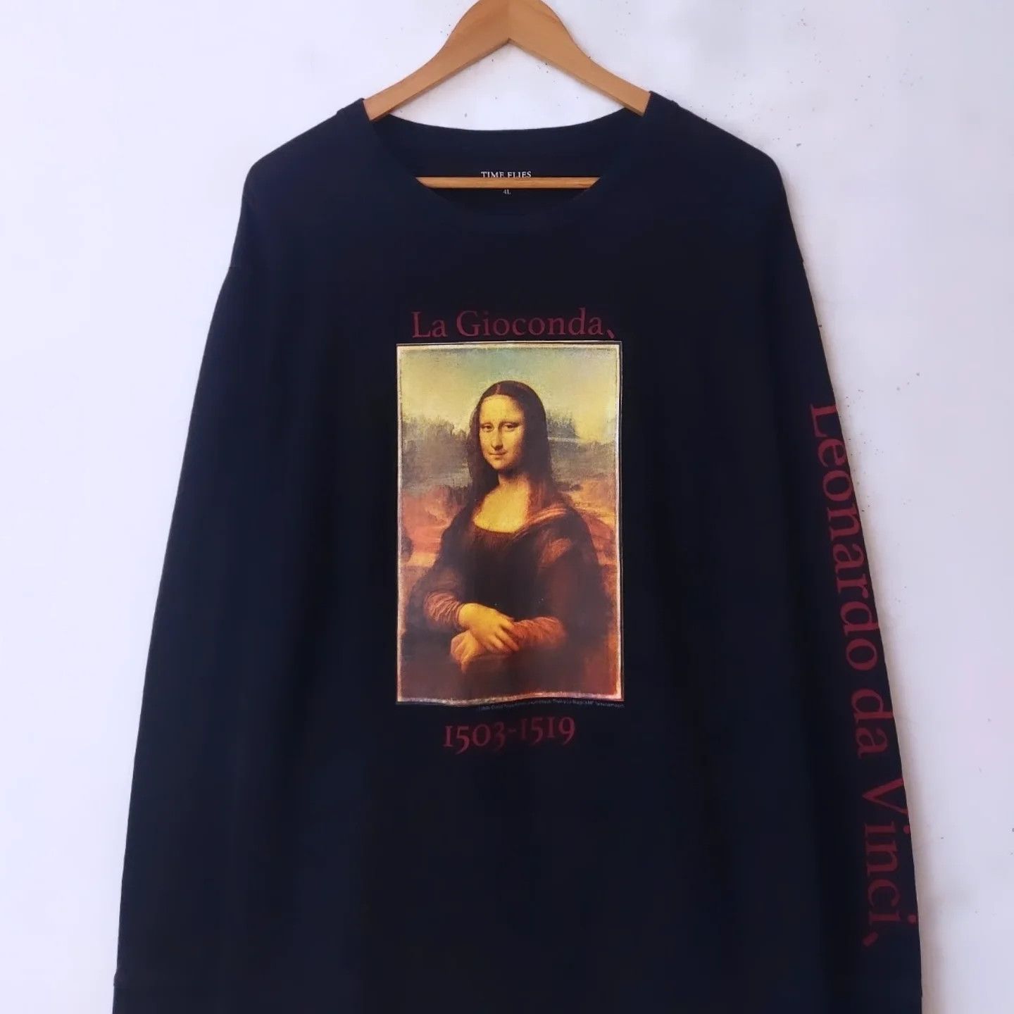 Other Time Flies Leonardo da Vinci 'Mona Lisa' Art Long Sleeve Size US XL / EU 56 / 4 - 2 Thumbnail