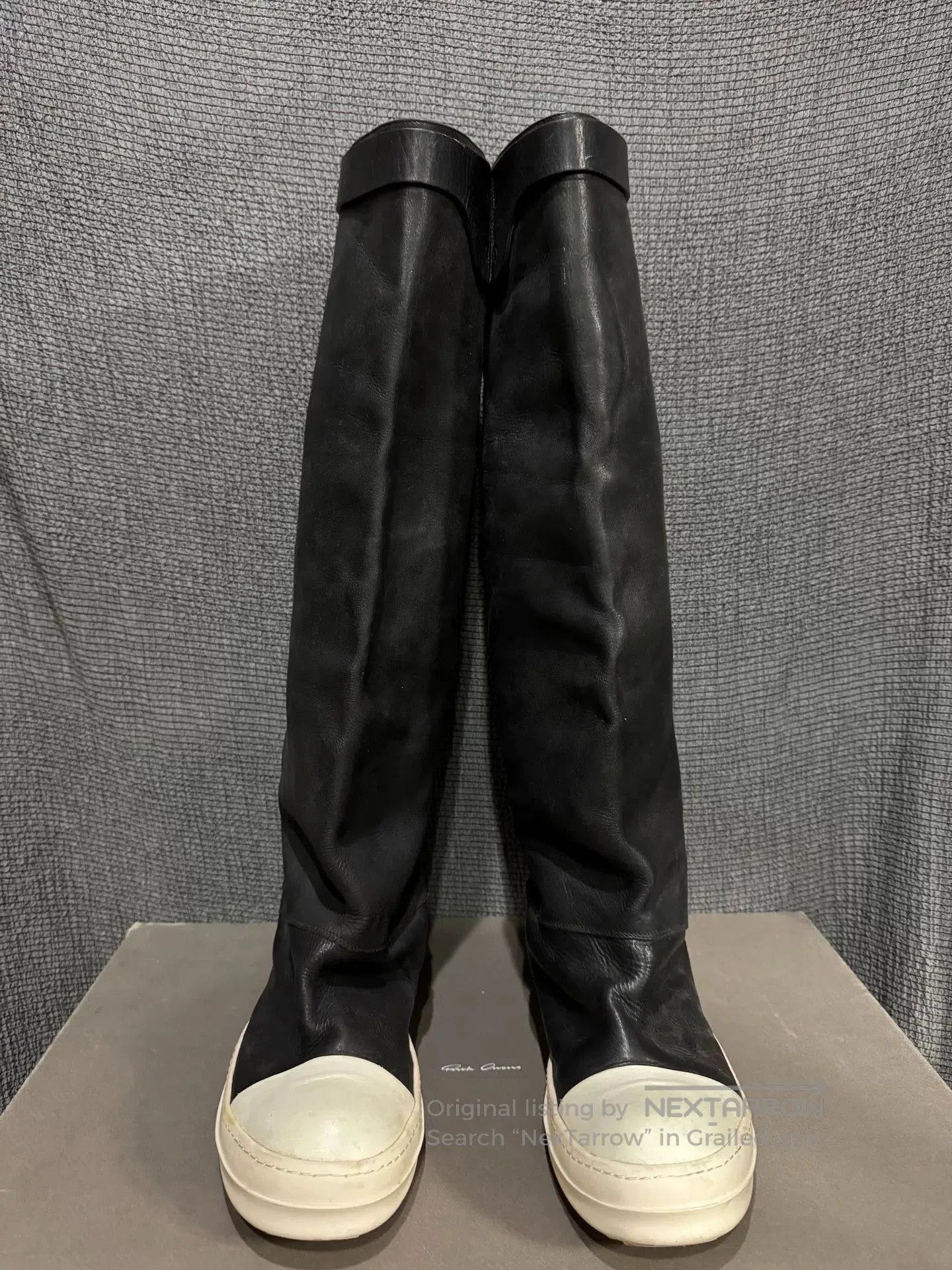 Rick Owens black leather ankle boots from Rick Owens. Size US 10 / EU 43 - 6 Thumbnail