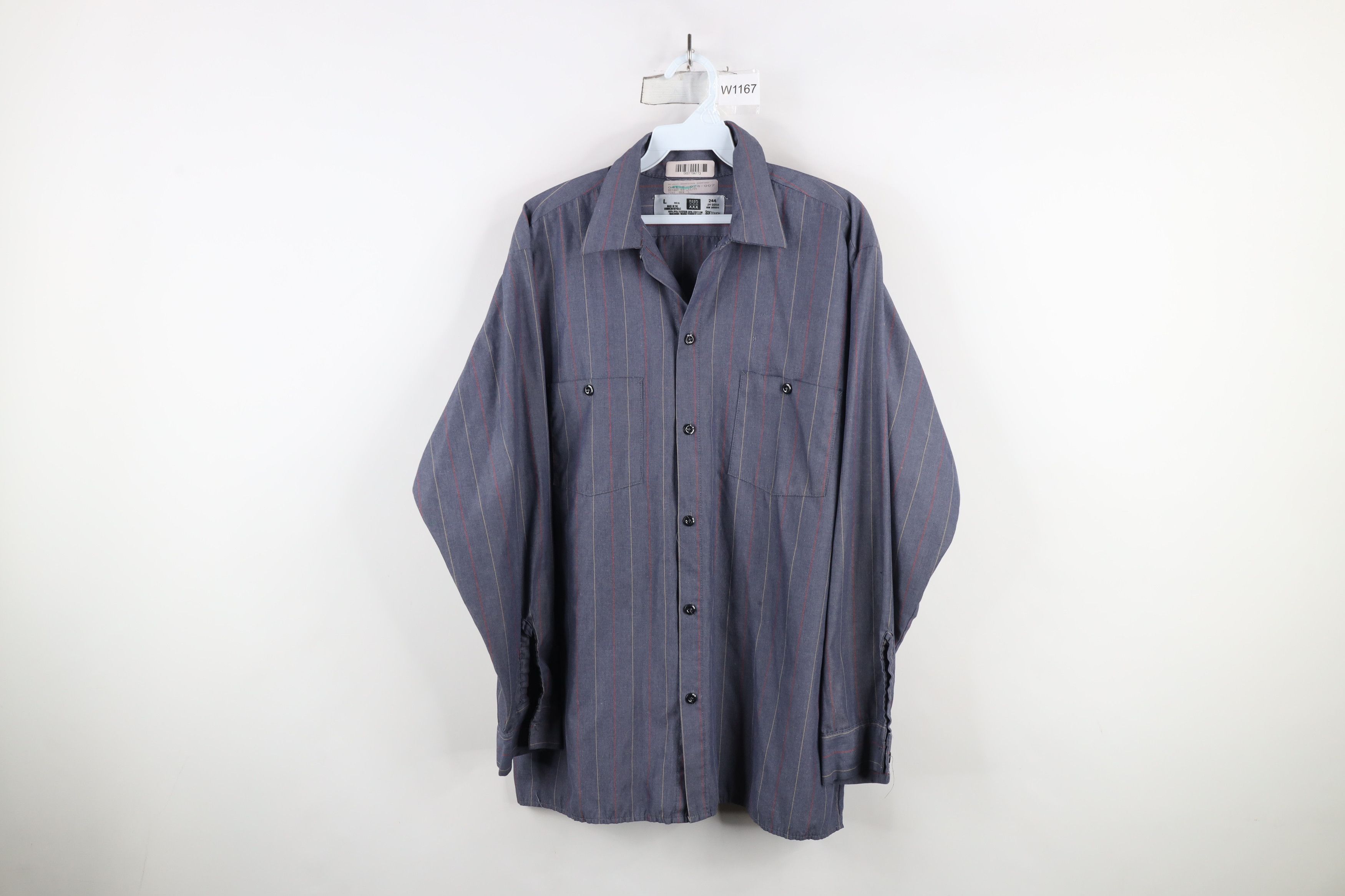 Vintage Vintage 90s Streetwear Workwear Mechanic Button Shirt Size US L / EU 52-54 / 3 - 1 Thumbnail