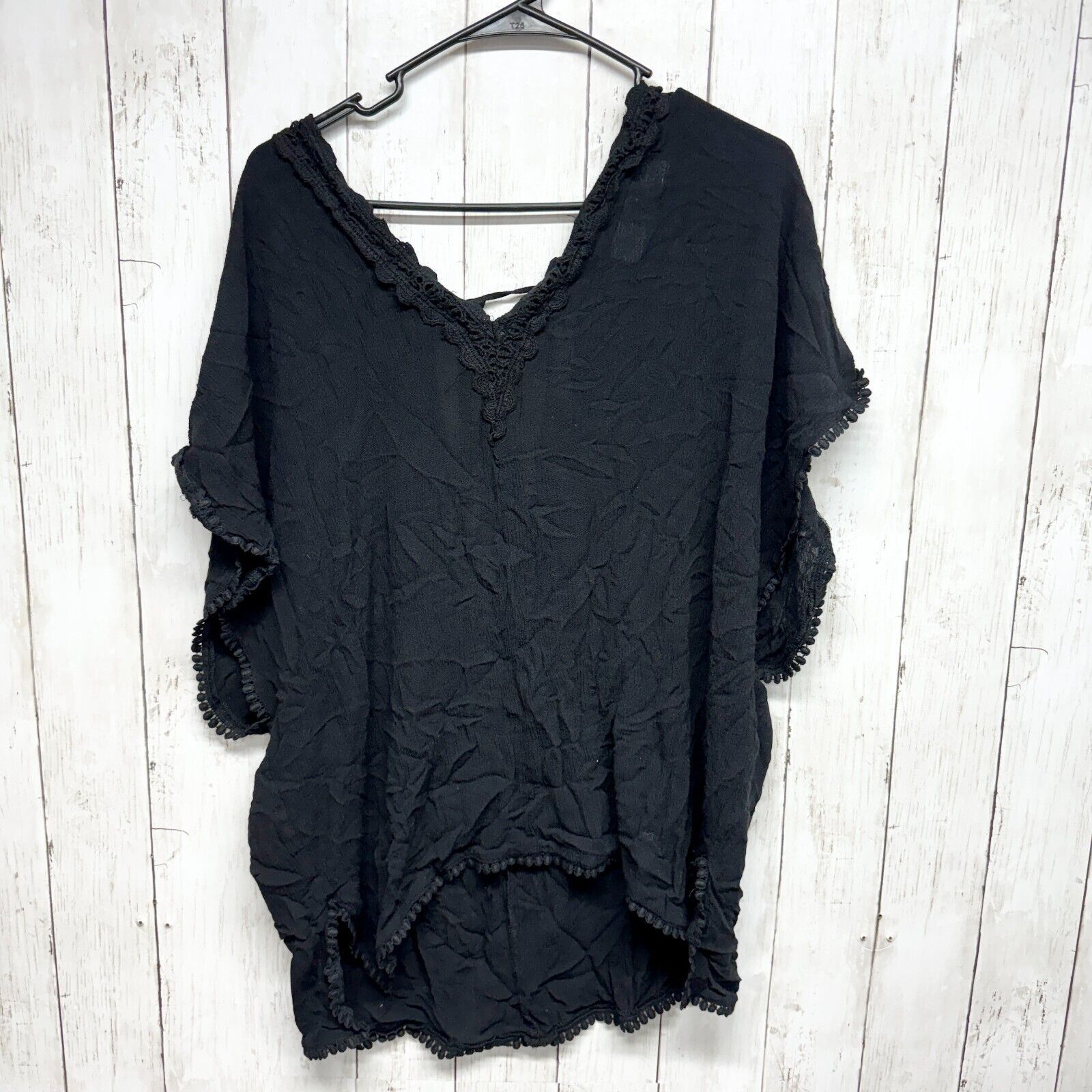 Other Francesca's Coverup Size OS Black High Low Swim Deep V Neck Size ONE SIZE - 1 Thumbnail