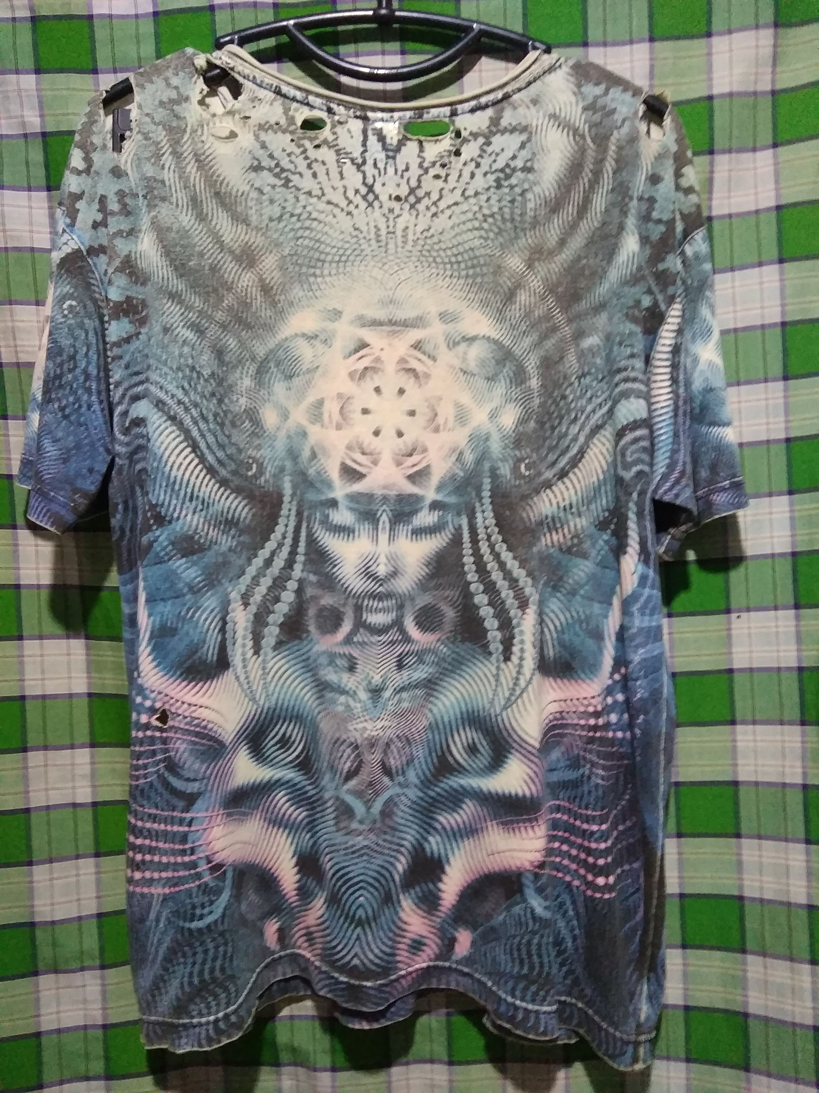Vintage Vtg Space Tribe psychedelic LSD trippy alien Alex Grey Size US L / EU 52-54 / 3 - 11 Thumbnail