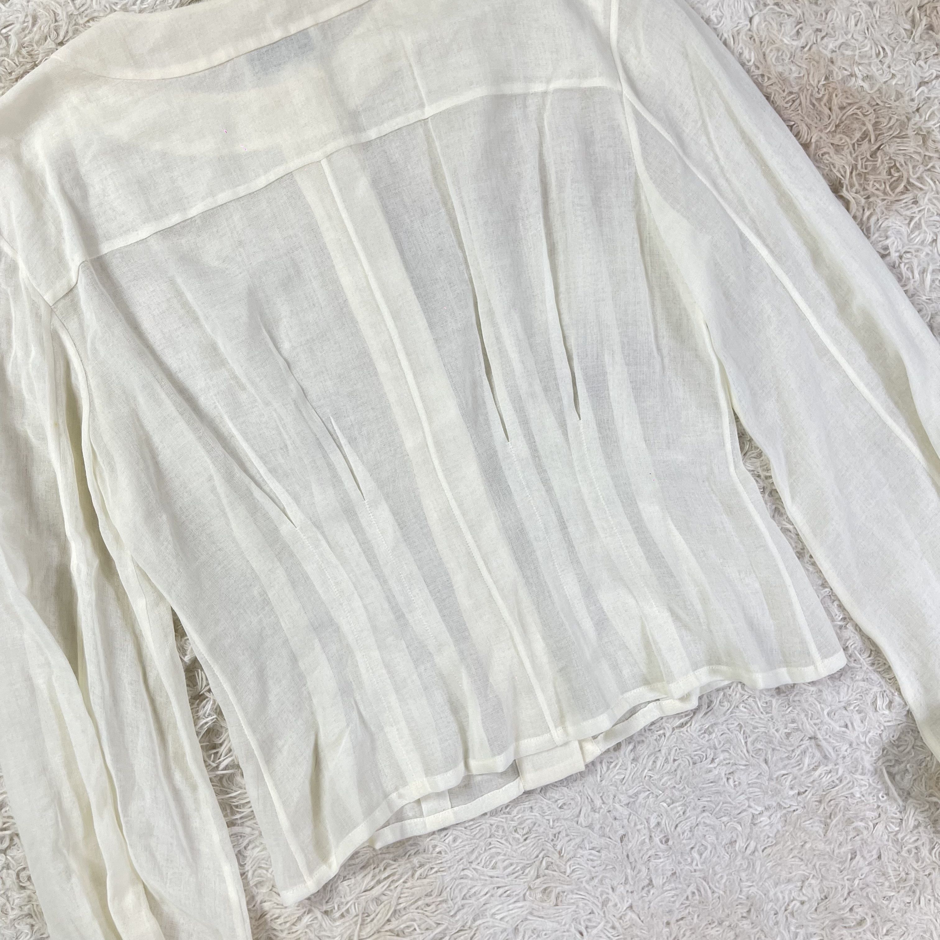 Chanel CHANEL- Long Sleeve Wool Blouse with Coco Mark Buttons Size XS / US 0-2 / IT 36-38 - 8 Thumbnail