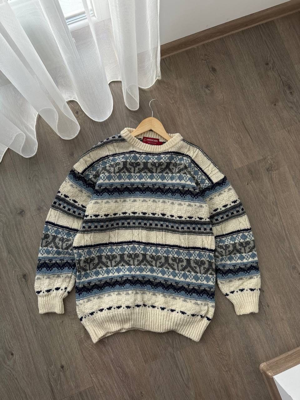 Vintage Vintage Pitlochry In Scotland Knit Wear Sky Blue Sweater Size US L / EU 52-54 / 3 - 5 Thumbnail