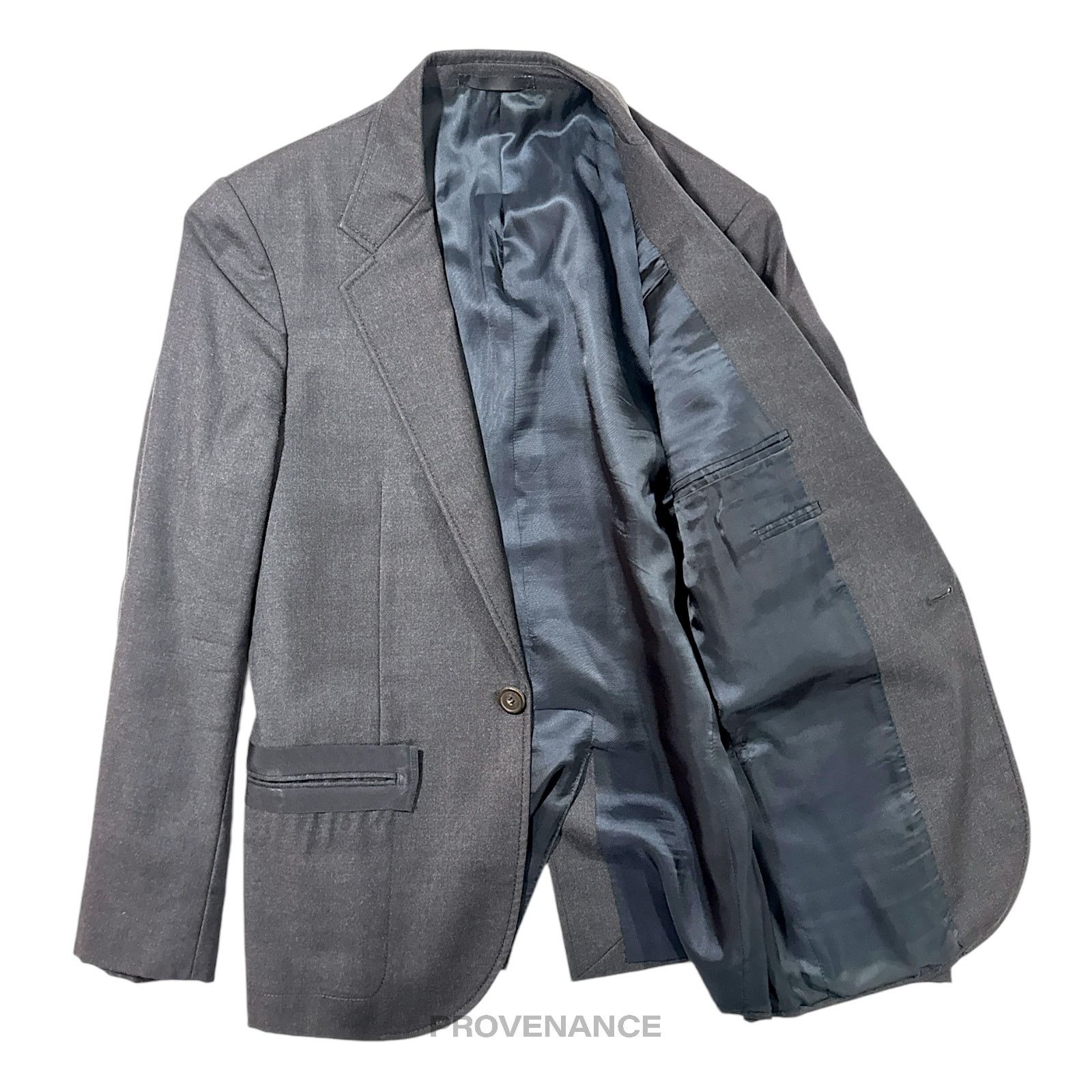 Lanvin 🔴 Lanvin Grosgrain Trim Blazer Jacket Coat - Grey 36 46 Size US S / EU 44-46 / 1 - 2 Thumbnail