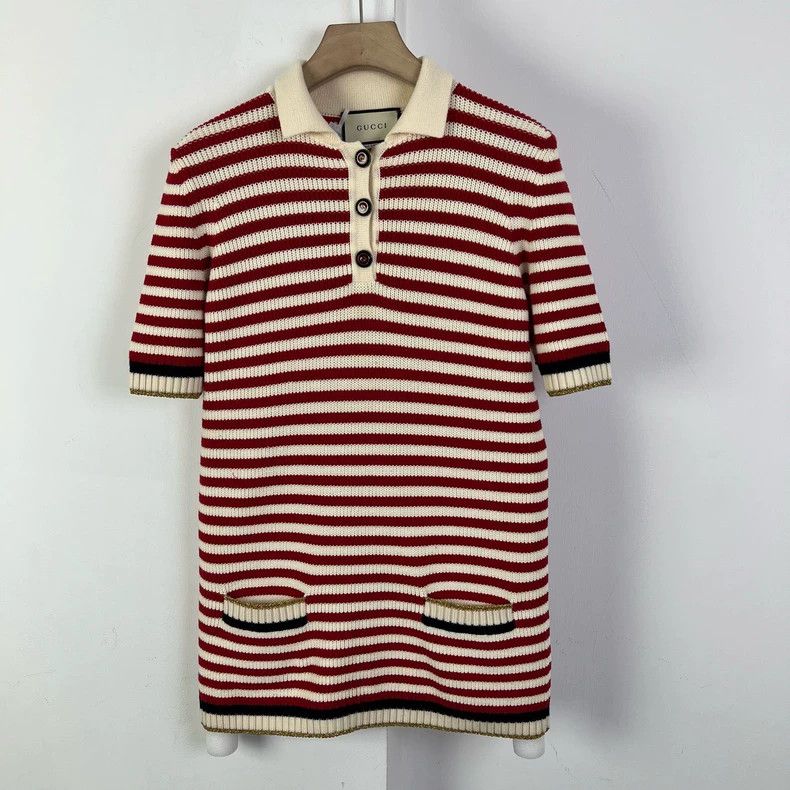 Gucci Striped short-sleeved knitted skirt 2504-Nextarrow